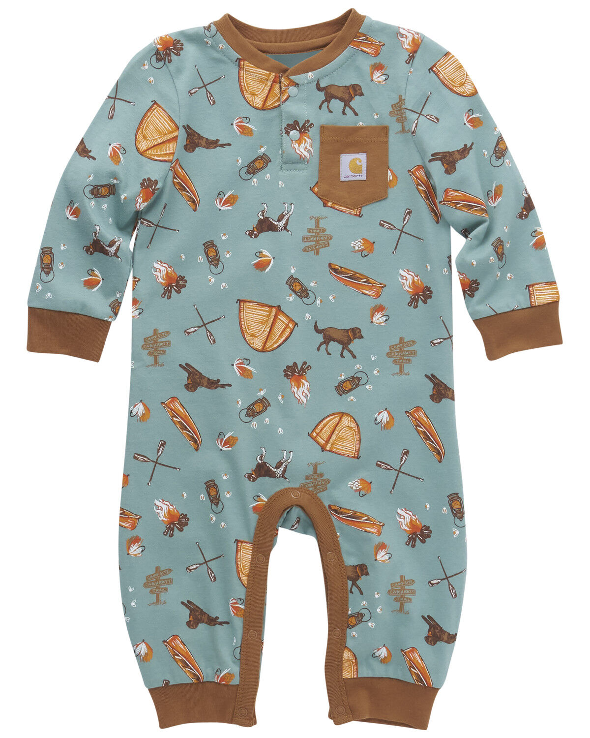 Carhartt Infant Boys' Camping Print Long Sleeve Onesie
