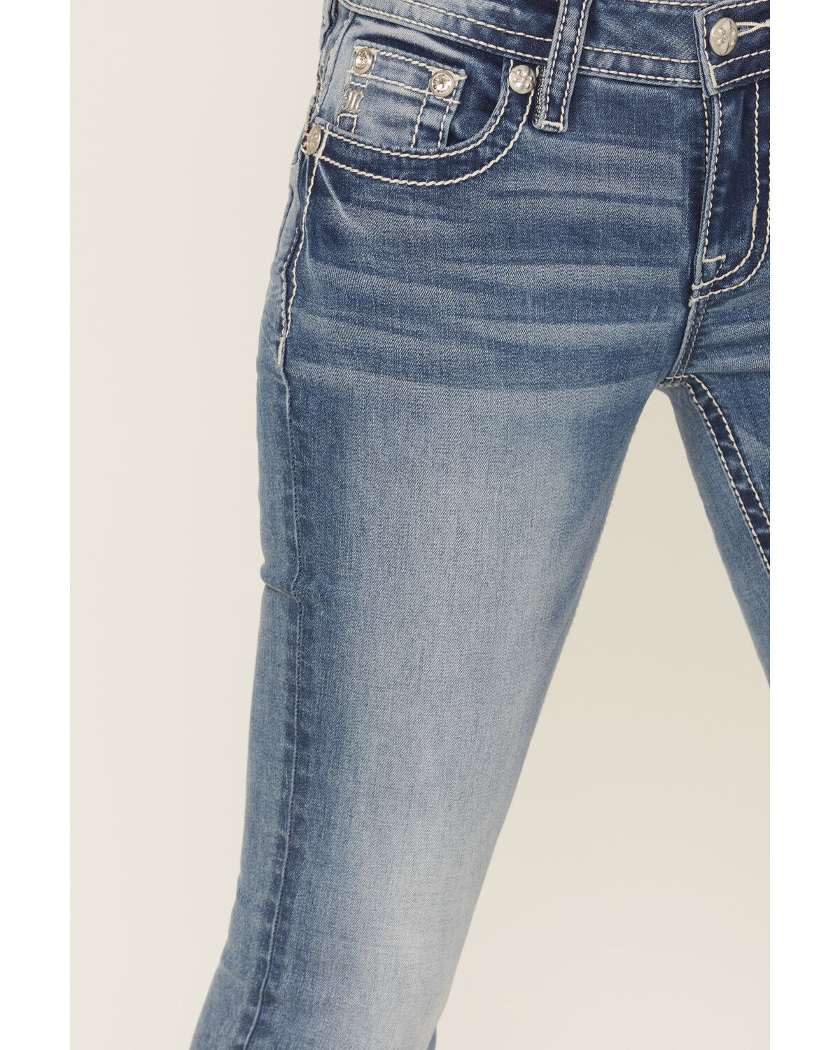 Miss Me Women's Medium Wash Wing Embroidered Bootcut Stretch Jeans