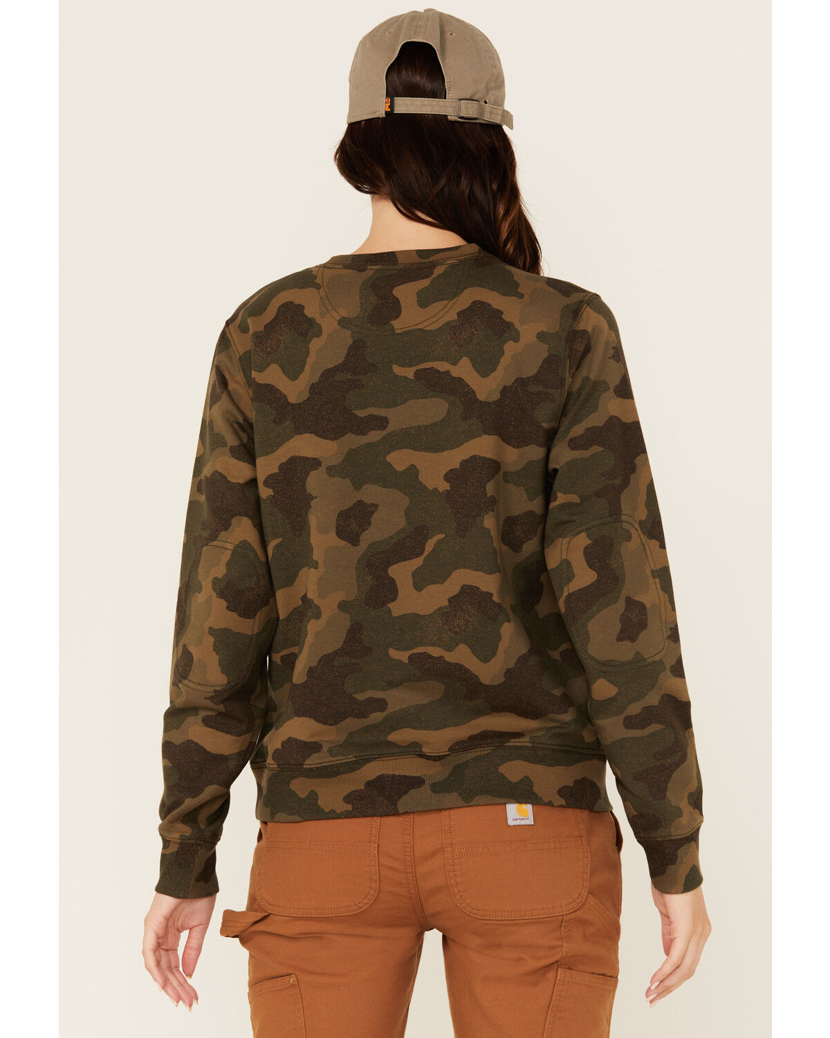 Lucky Brand Workwear Women's Camo Print French Terry Crew Neck Sweatshirt