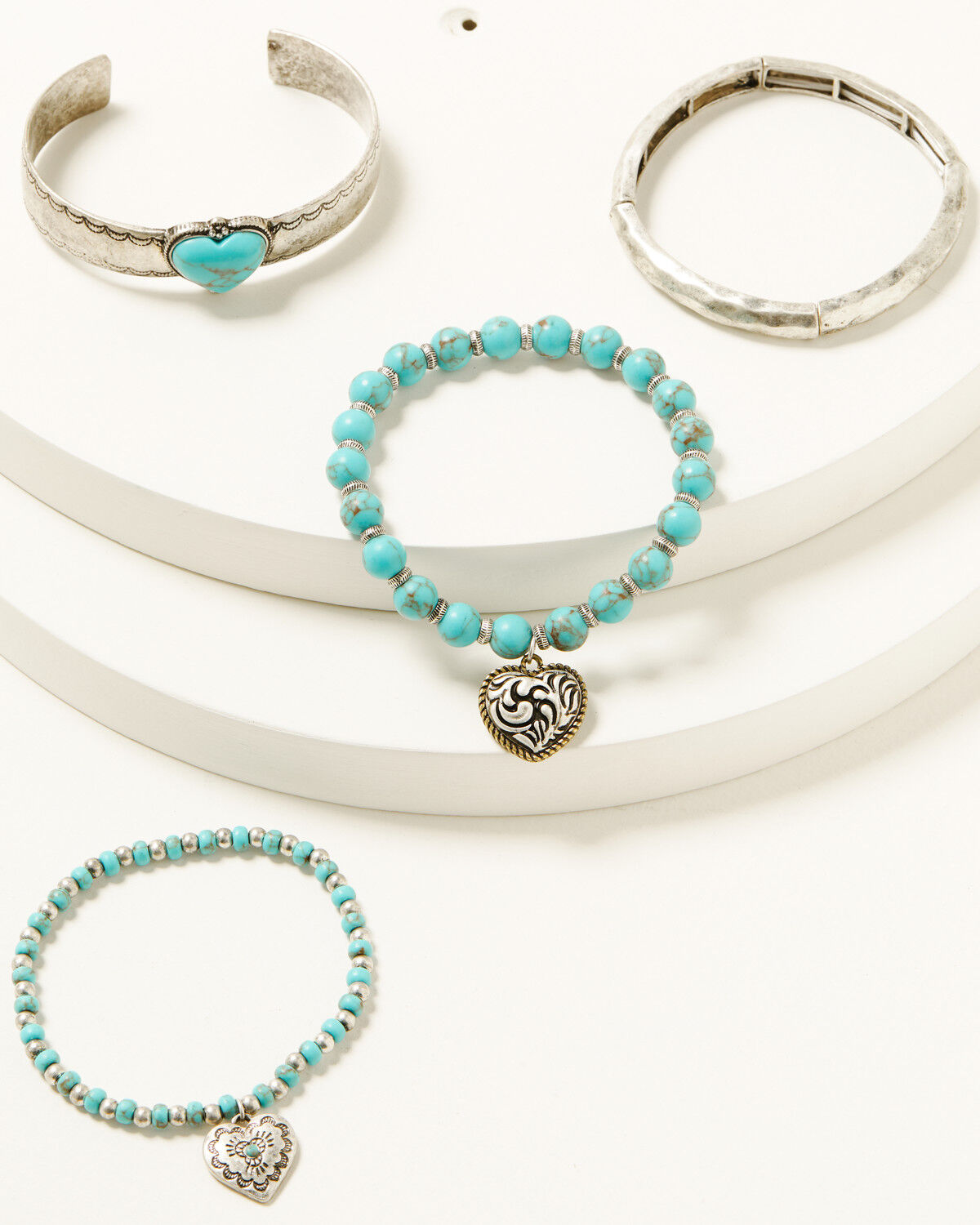 Shyanne Women's Rodeo Sunset Heart Charm Bracelet Set - 4 Piece