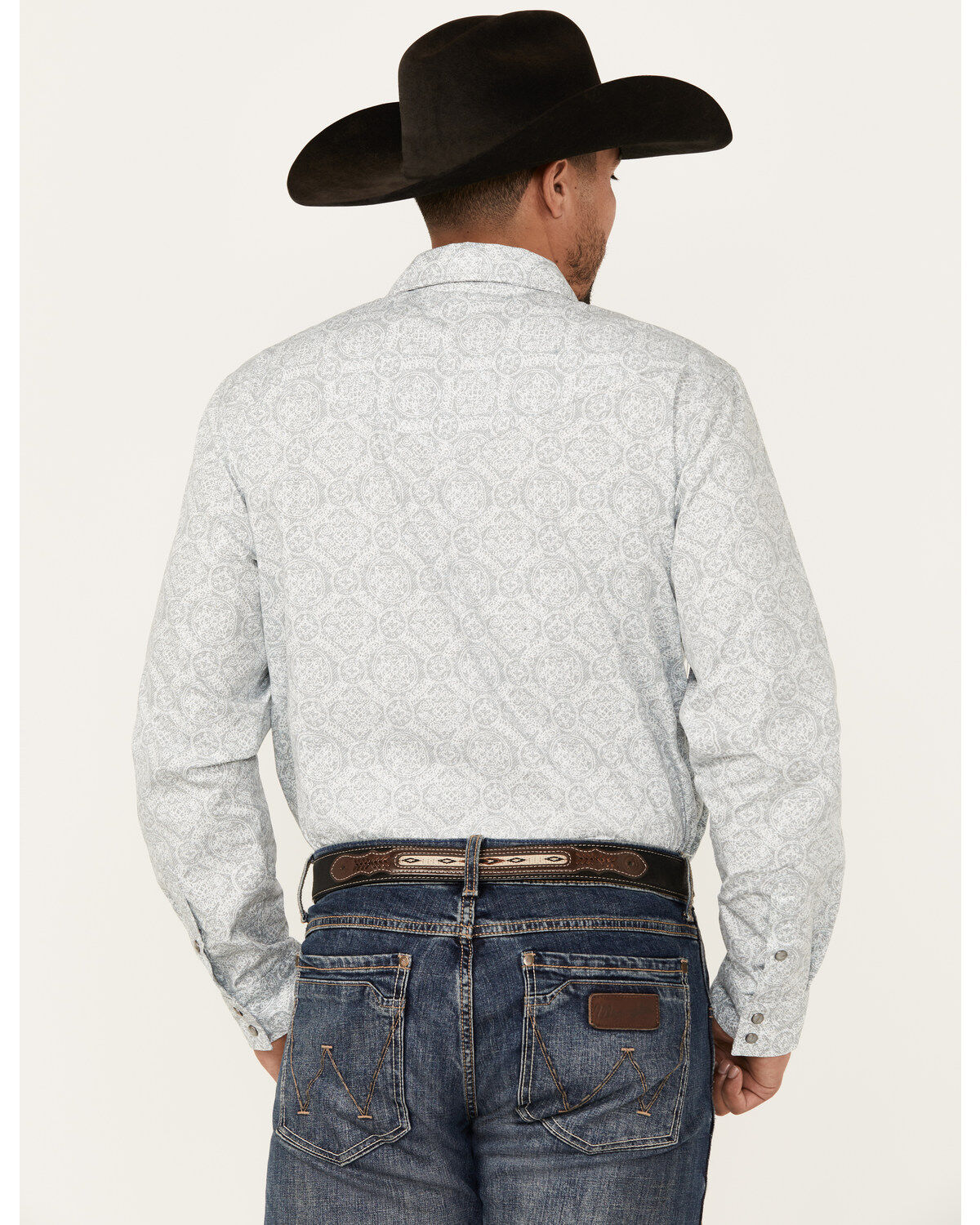 Gibson Trading Co Men's Pavement Medallion Print Long Sleeve Pearl Snap Western Shirt