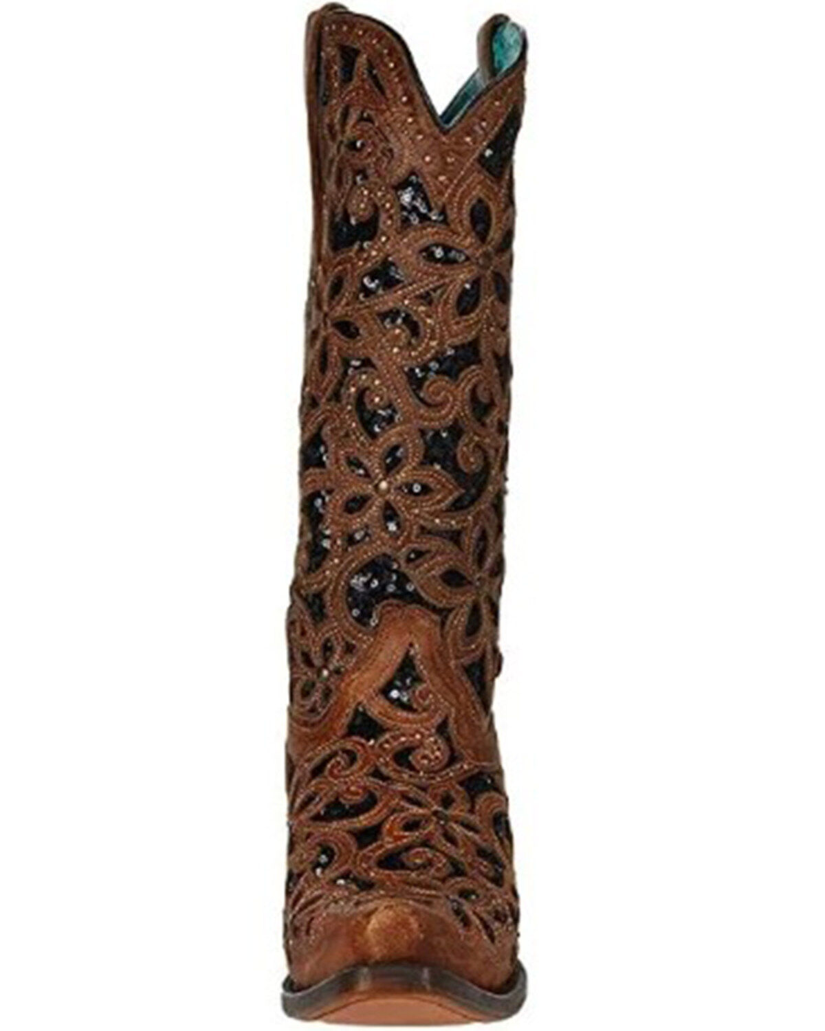 Corral Women's Black Inlay Western Boots - Snip Toe
