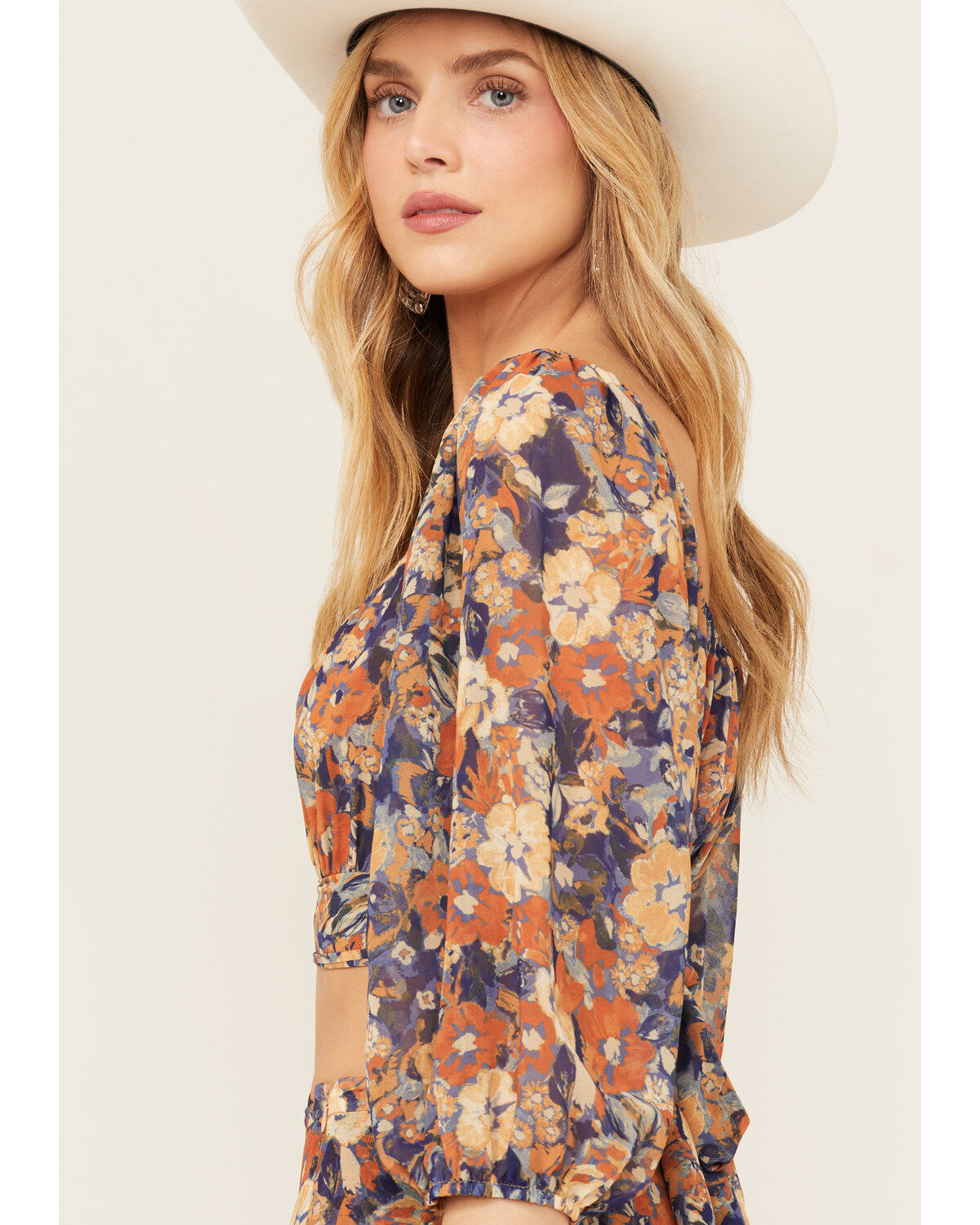 Beyond The Radar Women's Floral Print Tie Back Top