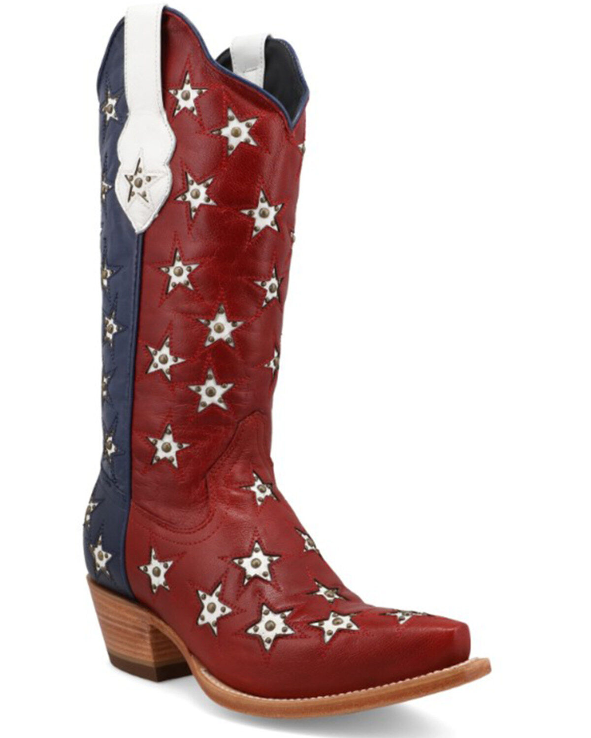 Black Star Women's Marfa Star Inlay Studded Western Boots - Snip Toe