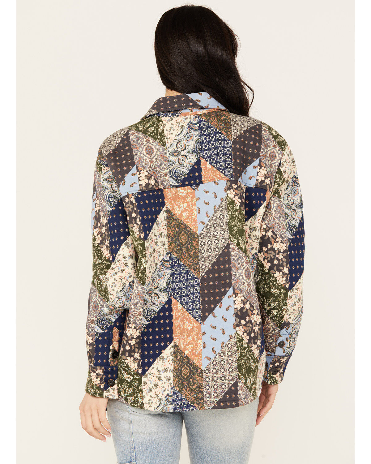 Cleo + Wolf Women's Patchwork Printed Shacket