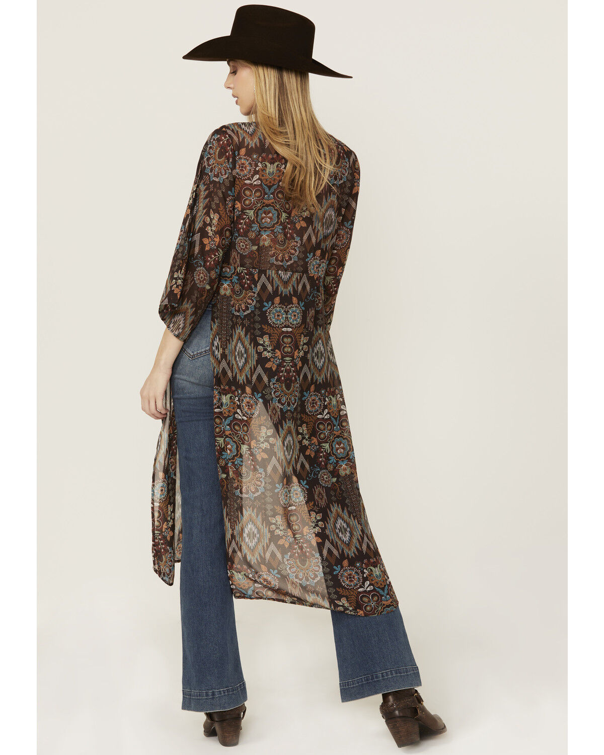 Shyanne Women's Floral Print Chiffon Kimono