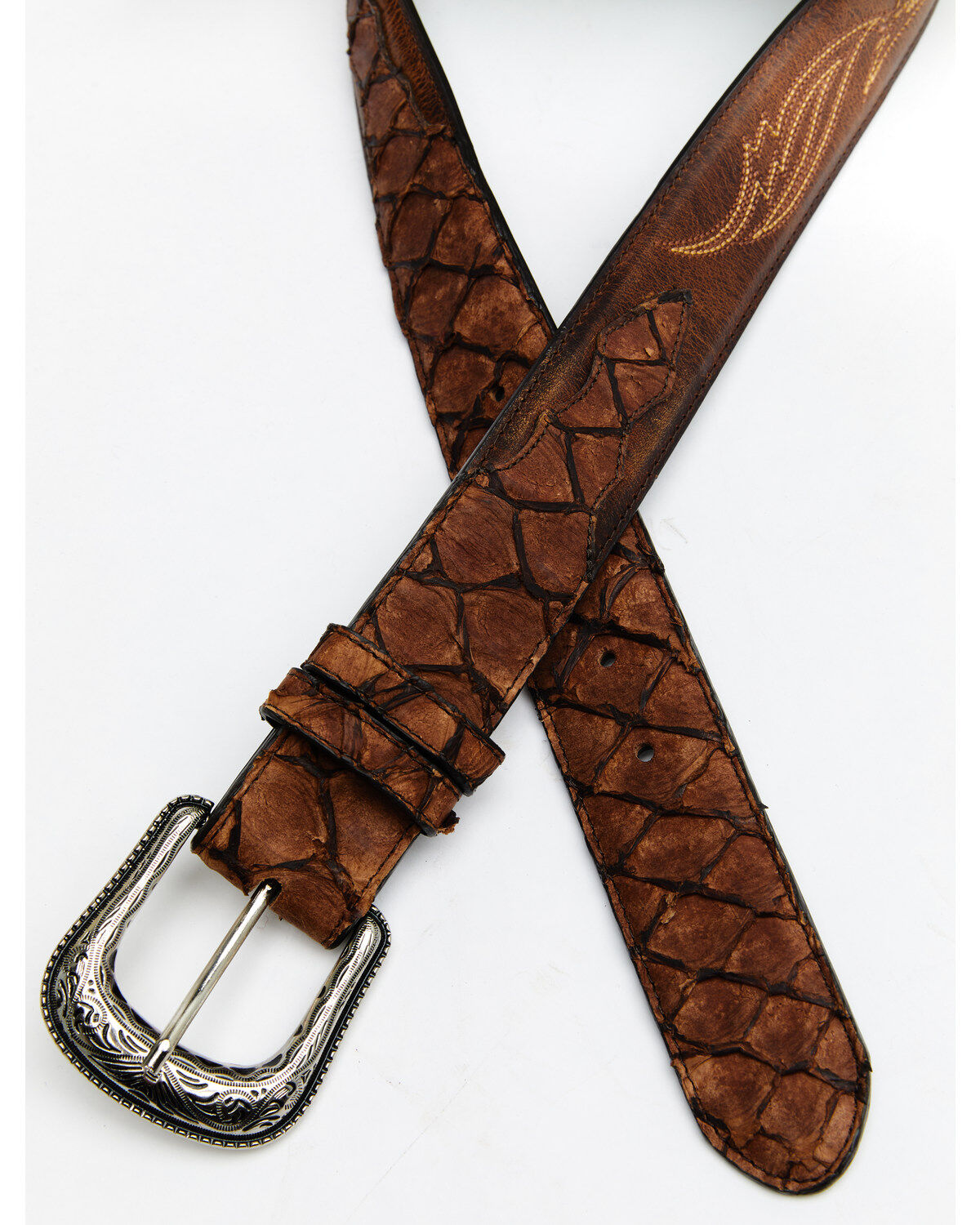 Cody James Men's Pirarucu Embroidered Belt