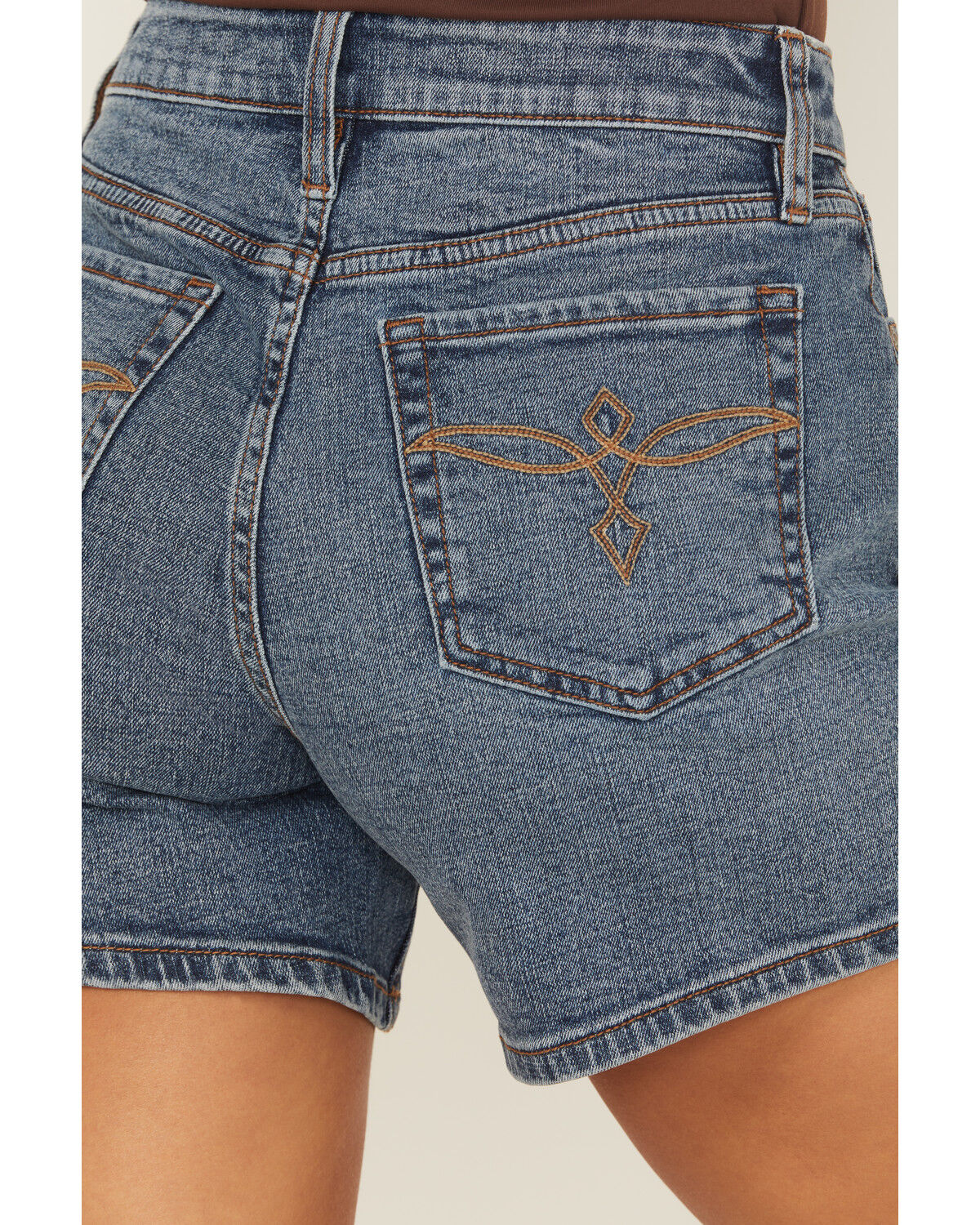 Shyanne Women's Faye Medium Wash High Rise Comfort Stretch Denim Shorts