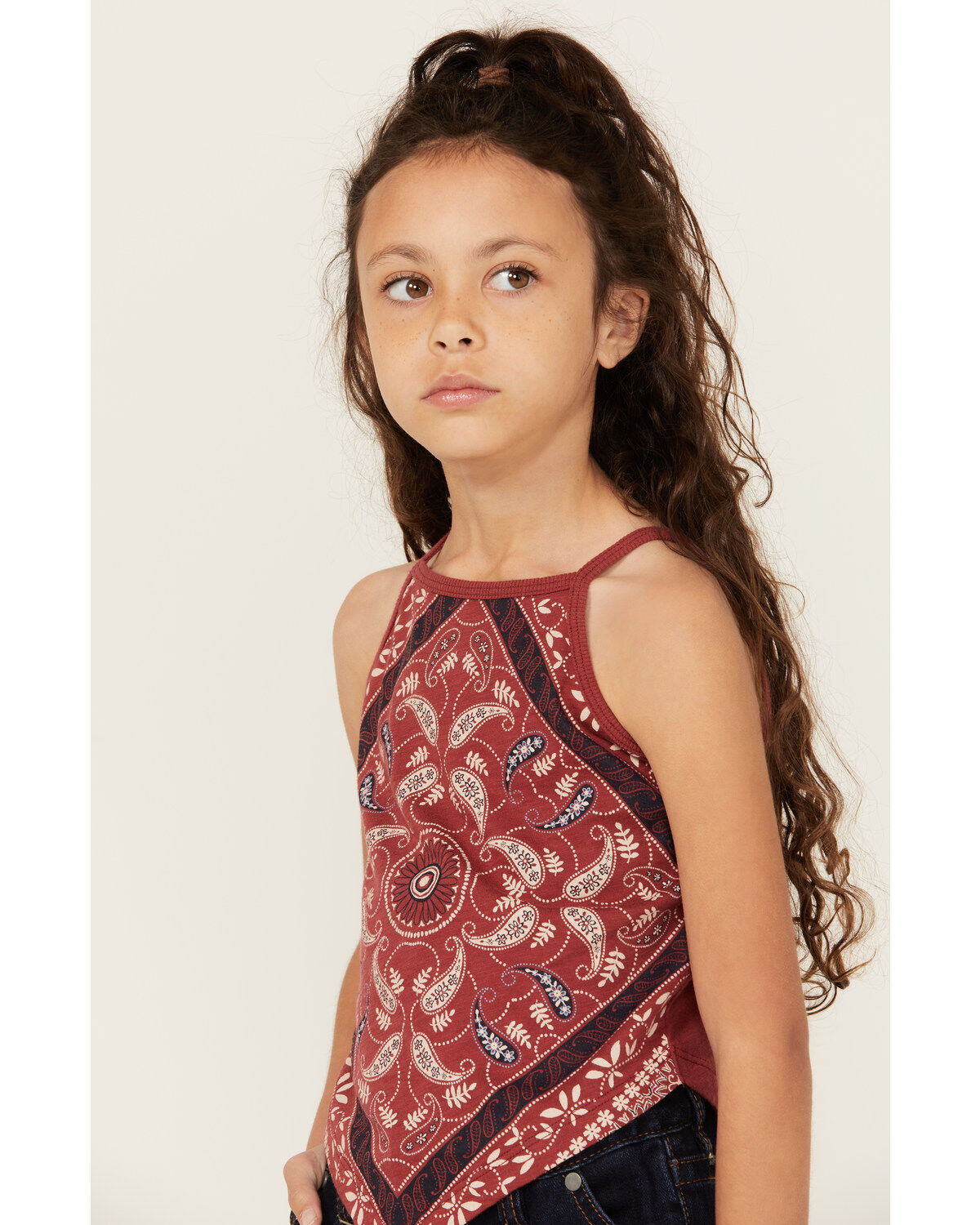 Shyanne Girls' Bandana Print Halter Tank