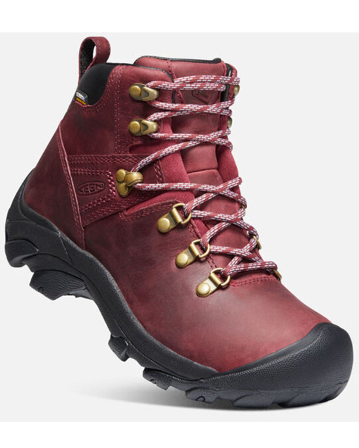 Keen Women's Tibetan Red & Black Pyrenees Waterproof Lace-Up Hiking Boot