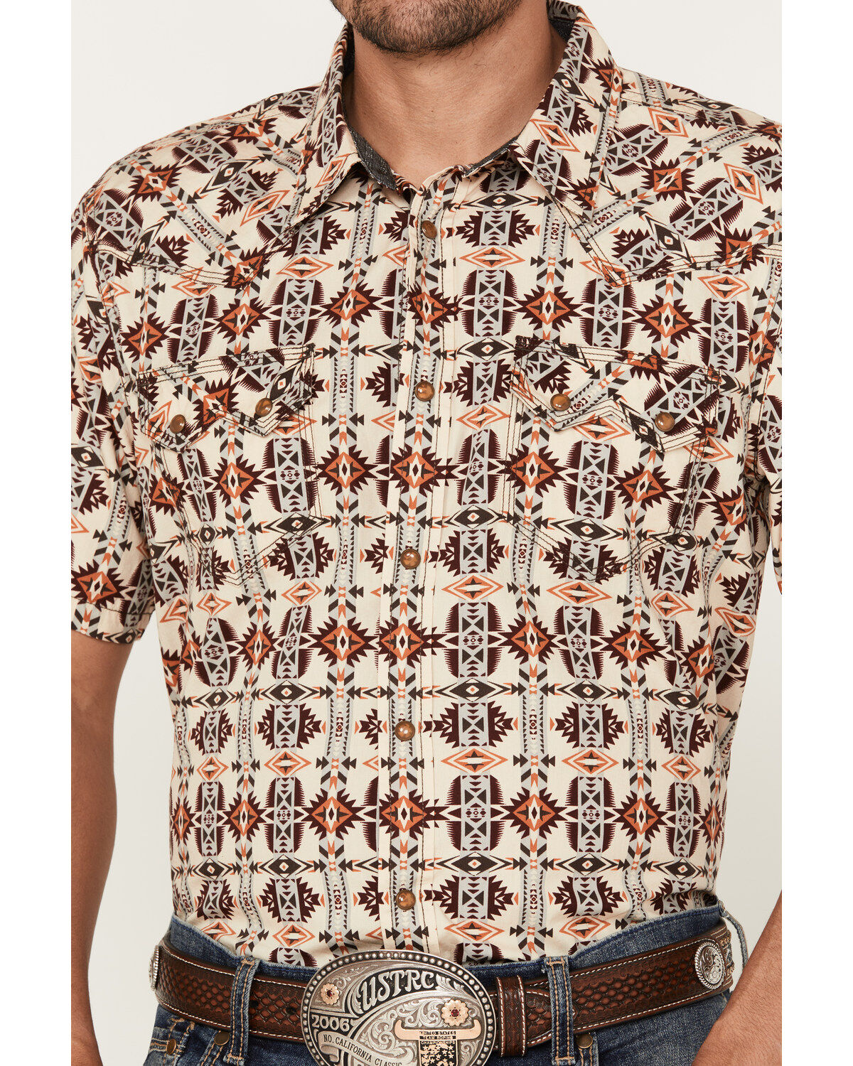 Moonshine Spirit Men's Thunder Cloud Short Sleeve Snap Western Shirt