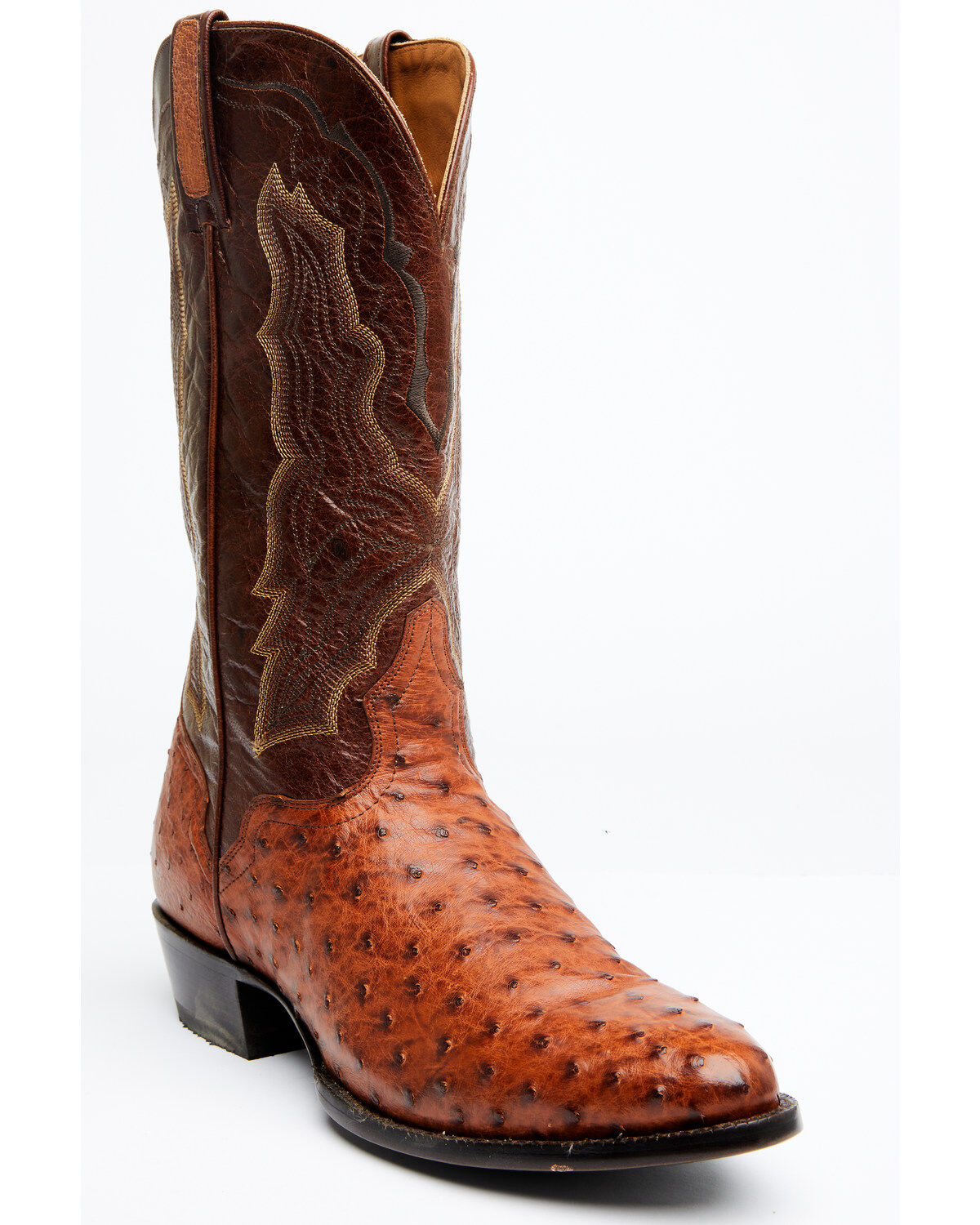 El Dorado Men's Exotic Full-Quill Ostrich Skin Western Boots - Round Toe