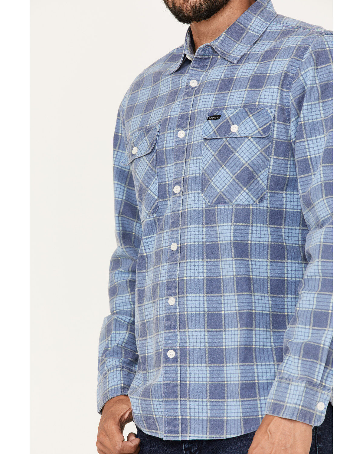 Brixton Men's Bowery Summer Weight Long Sleeve Button Down Shirt