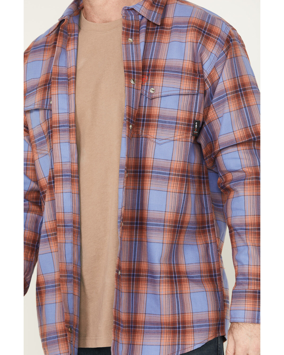 Ariat Men's FR Melrose Plaid Print Long Sleeve Snap Work Shirt - Big