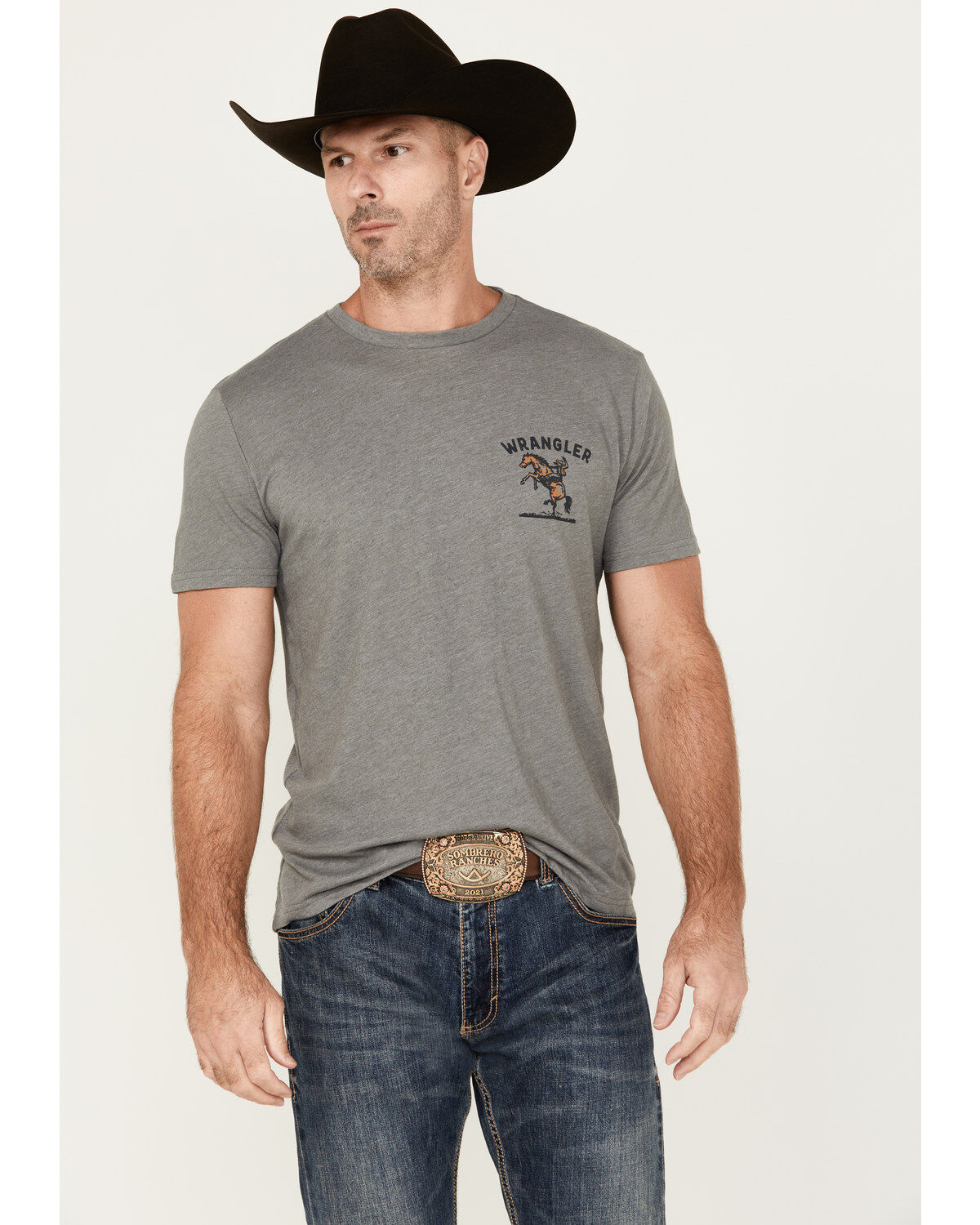 Wrangler Men's Cowboy Logo Short Sleeve Graphic T-Shirt