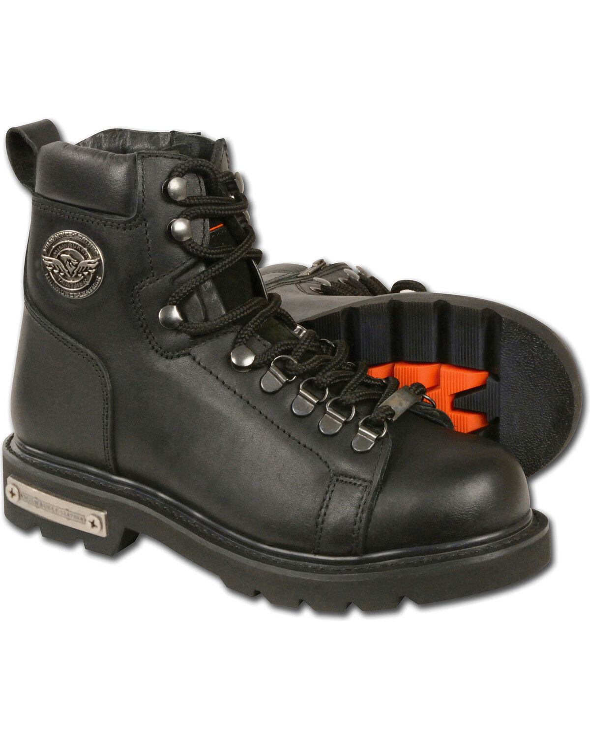 Milwaukee Leather Women's Black Lace To Toe Side Zipper Boots - Square Toe