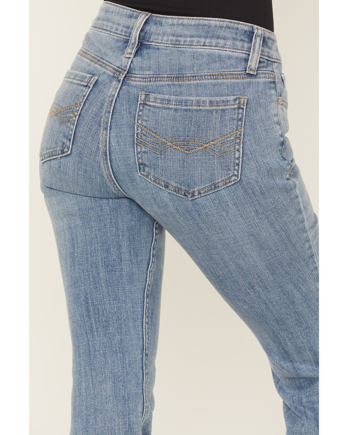 Idyllwind Women's Rebel Light Wash Mid Rise Boot Stitch Bootcut Super Stretch Denim Jeans