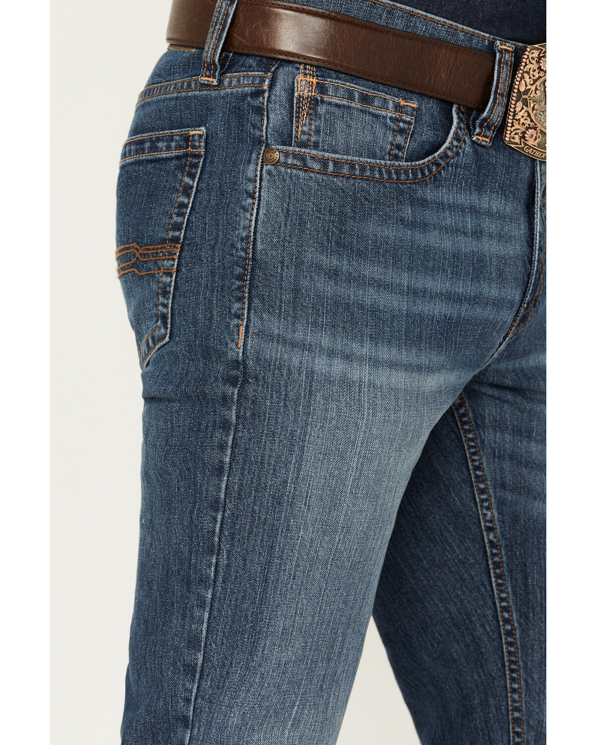 Cody James Men's Wolfstooth Medium Wash Slim Bootcut Stretch Denim Jeans