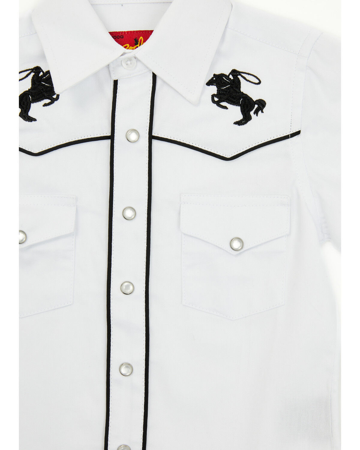 Rodeo Clothing Boys' Roping Horse Embroidered Short Sleeve Snap Western Shirt