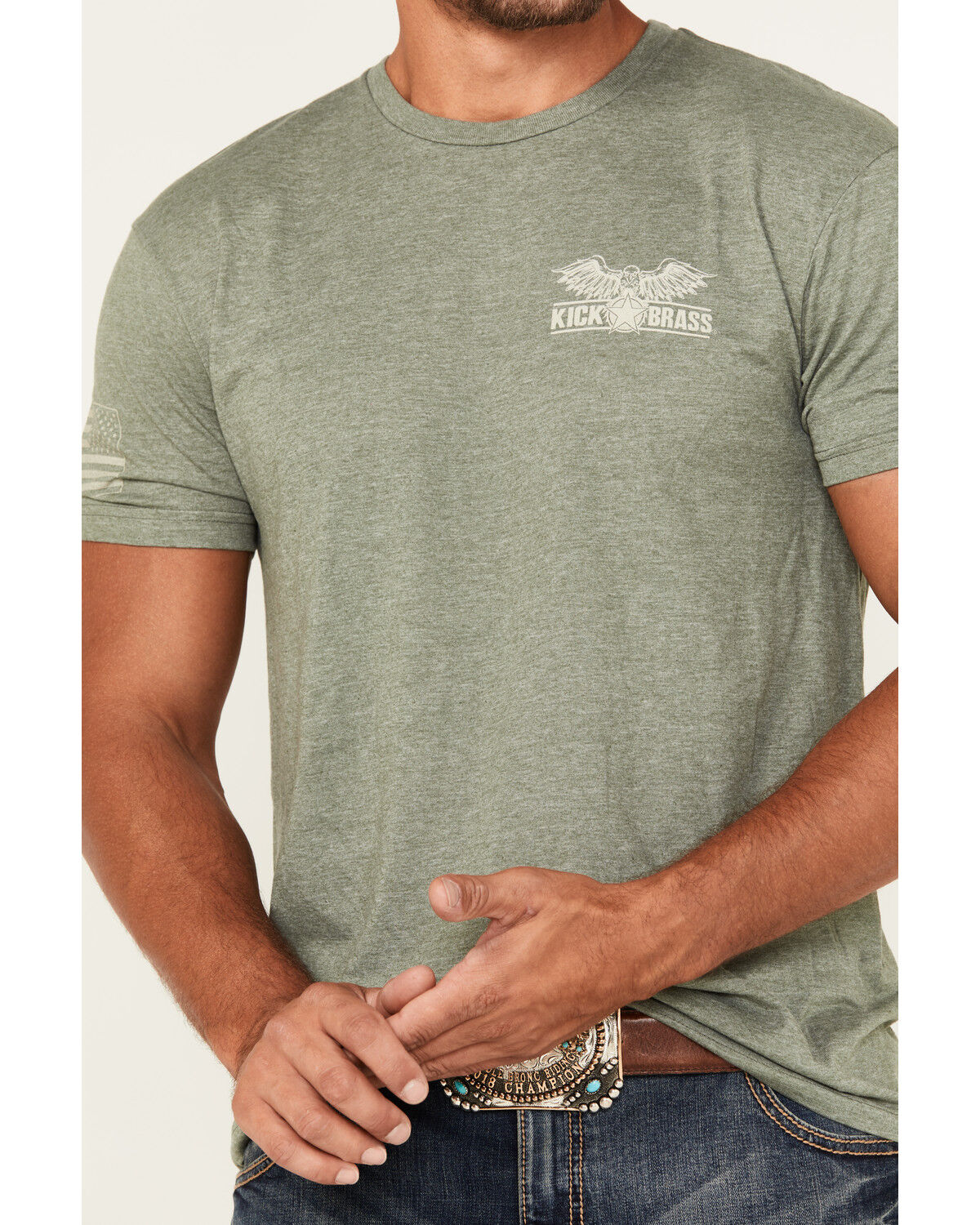 Kick Brass Men's For God and Country Short Sleeve Graphic T-Shirt