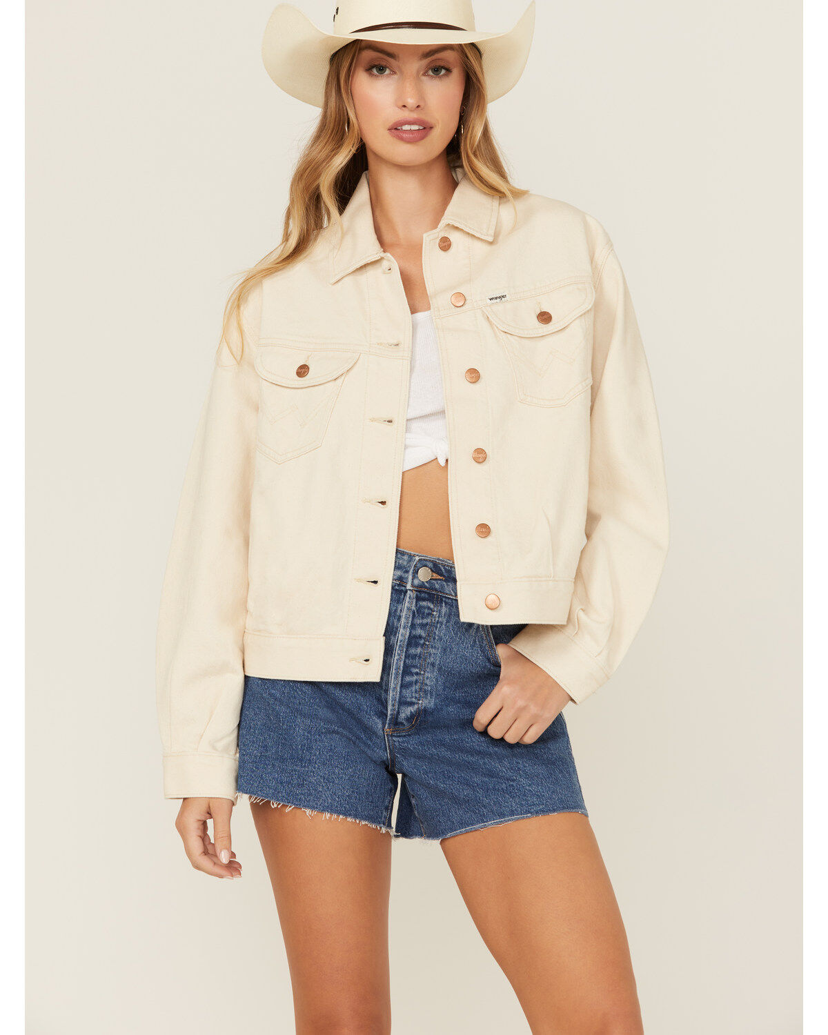 Wrangler Women's Logo Denim Trucker Jacket
