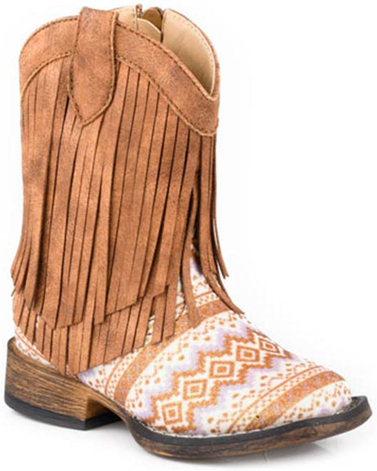Roper Toddler Girls' Double Fringe Western Boots - Broad Square Toe