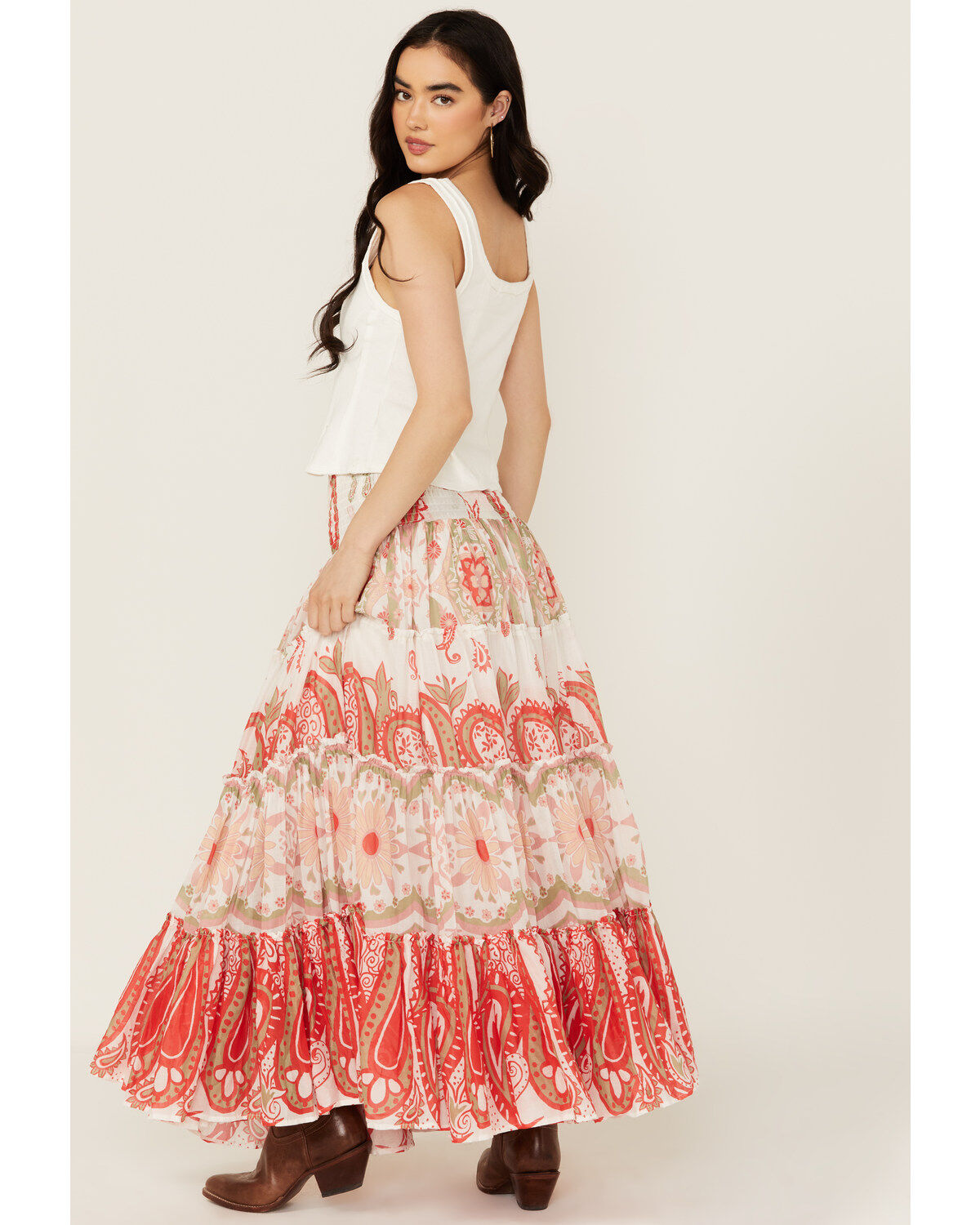 Free People Women's Super Thrills Floral Print Maxi Skirt