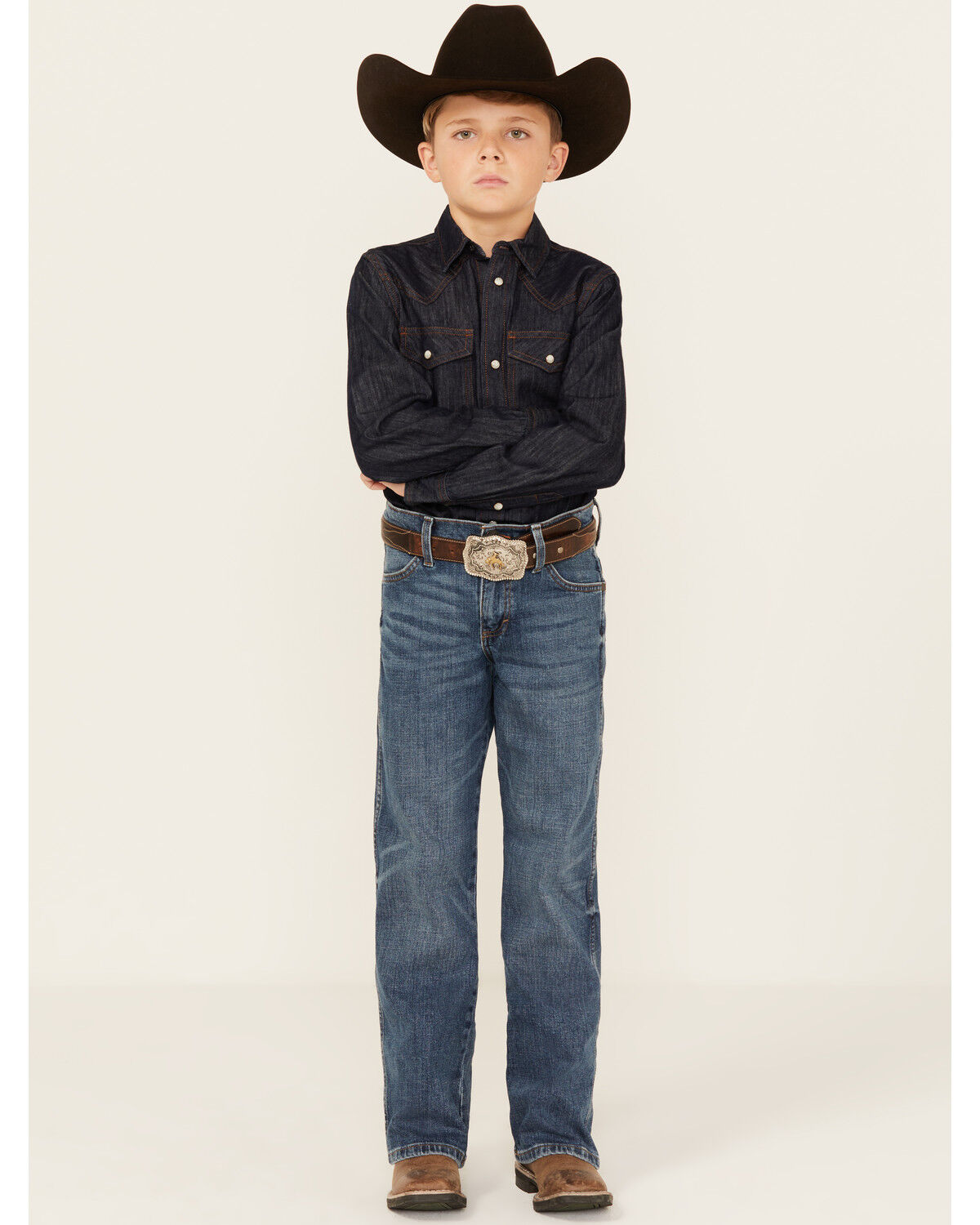 Wrangler Retro Boys' Medium Wash Relaxed Bootcut Stretch Denim Jeans