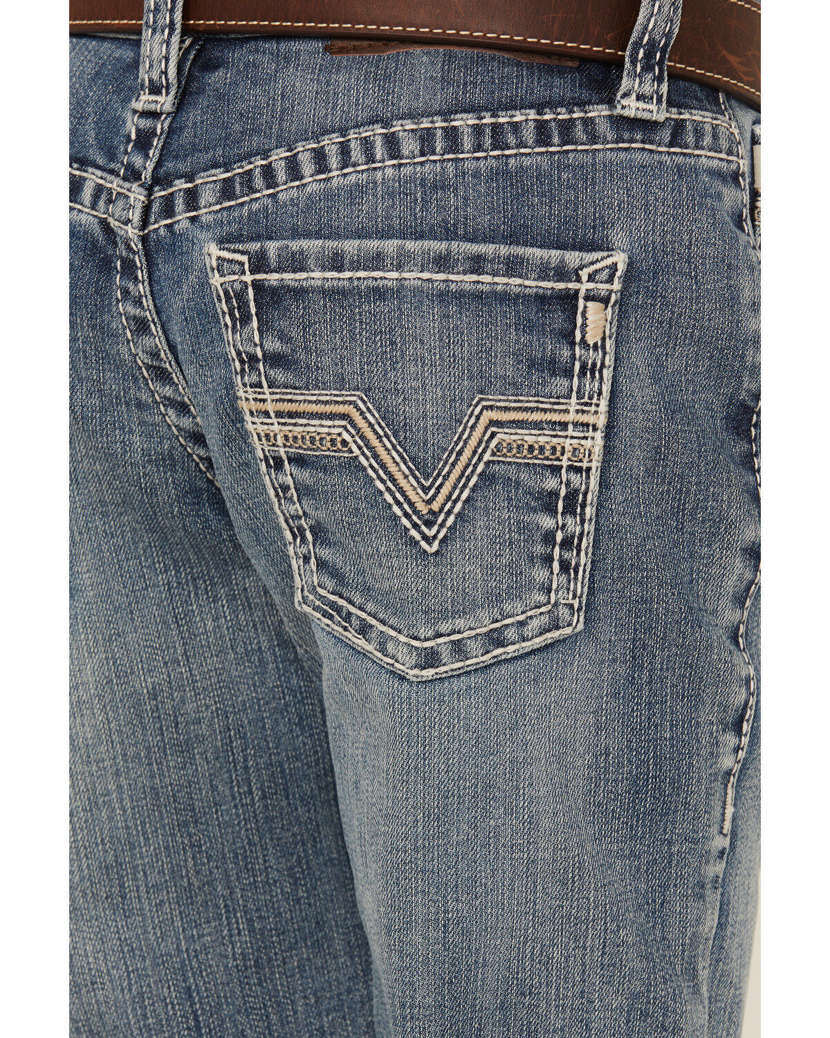 Panhandle Boys' Light Wash Vintage Bootcut Denim Jeans