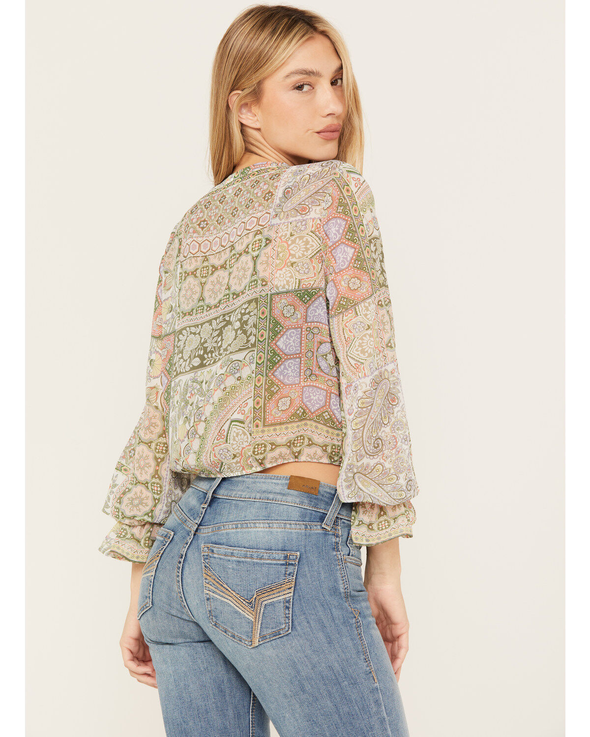 Shyanne Women's Long Sleeve Print Woven Tunic