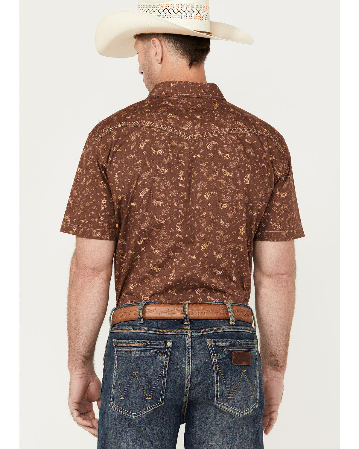 Cowboy Hardware Men's Roman Paisley Print Short Sleeve Western Snap Shirt