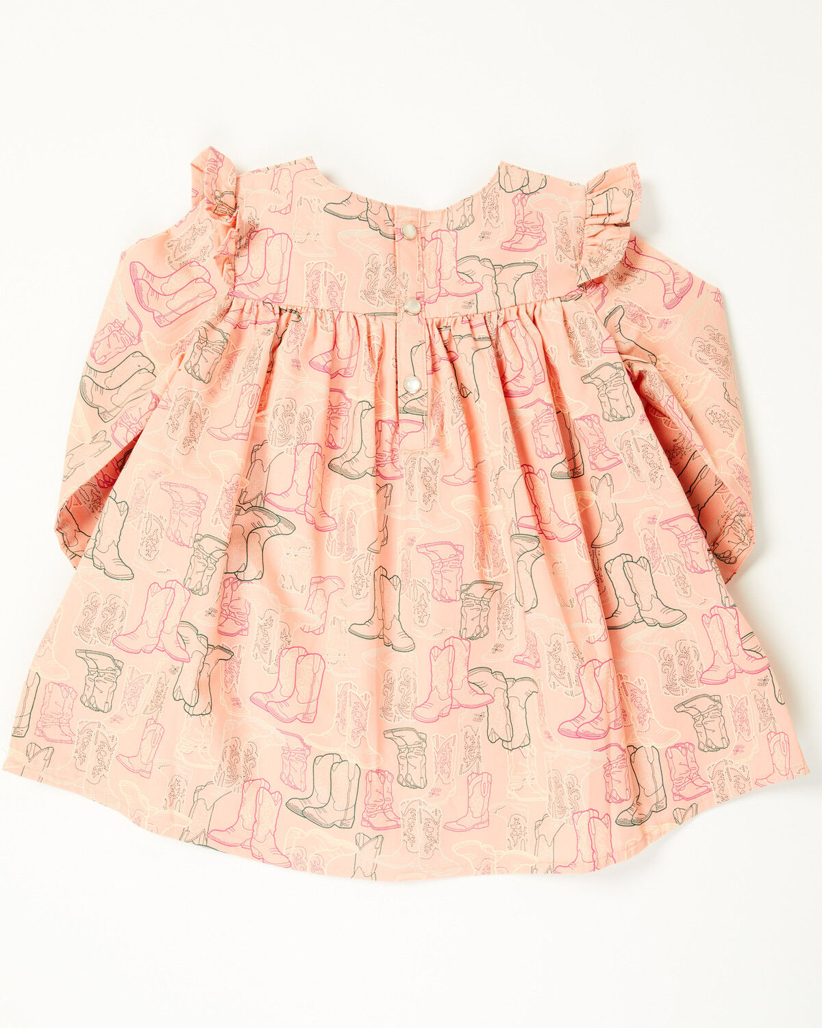 Wrangler Infant Girls' Printed Long Sleeve Snap Dress and Diaper Cover - 2 Piece