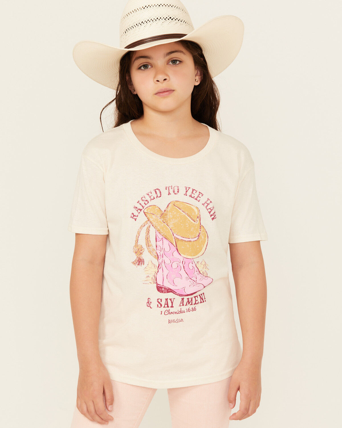Kerusso Girls' Raised To Yee Haw Short Sleeve Graphic Tee