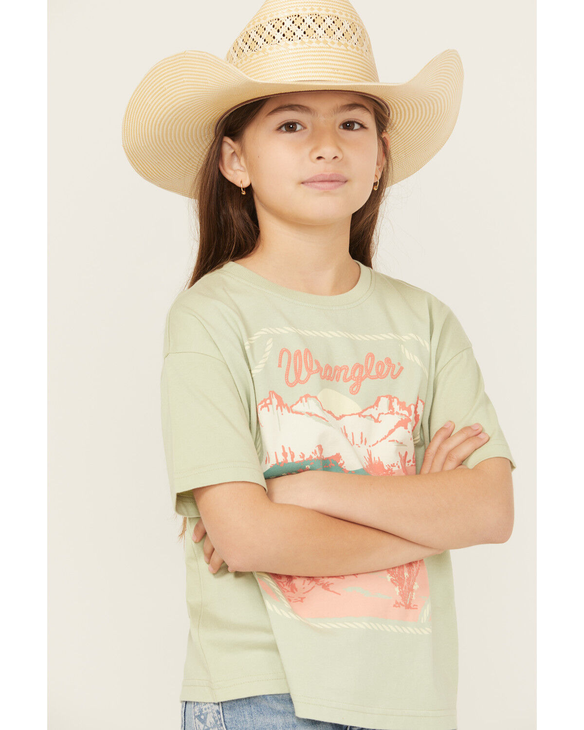 Wrangler Girls' Logo Desert Short Sleeve Graphic Tee