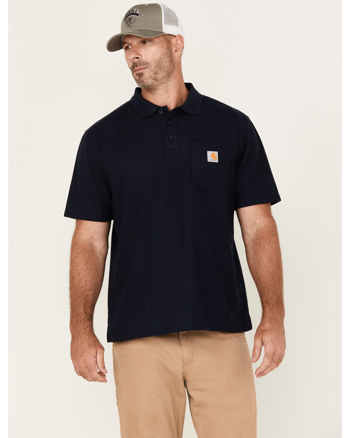 Carhartt Men's Loose Fit Midweight Short Sleeve Button-Down Polo Shirt