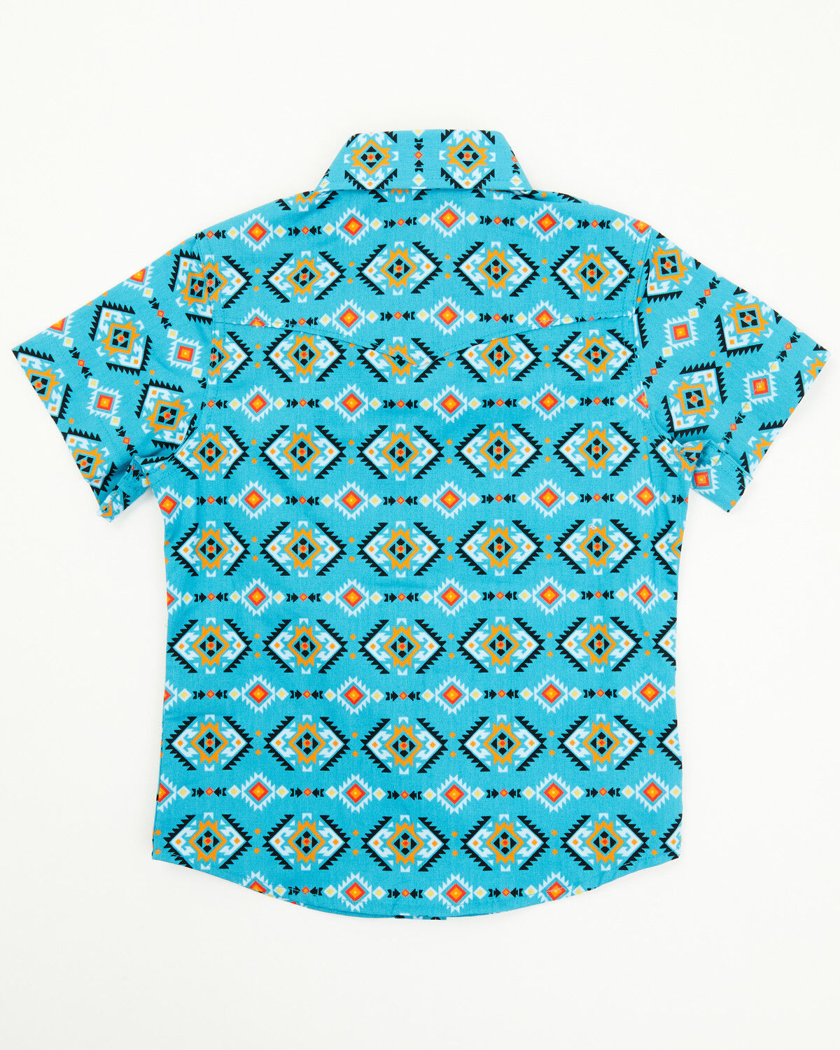 Rodeo Clothing Little Boys' Southwestern Print Short Sleeve Snap Western Shirt