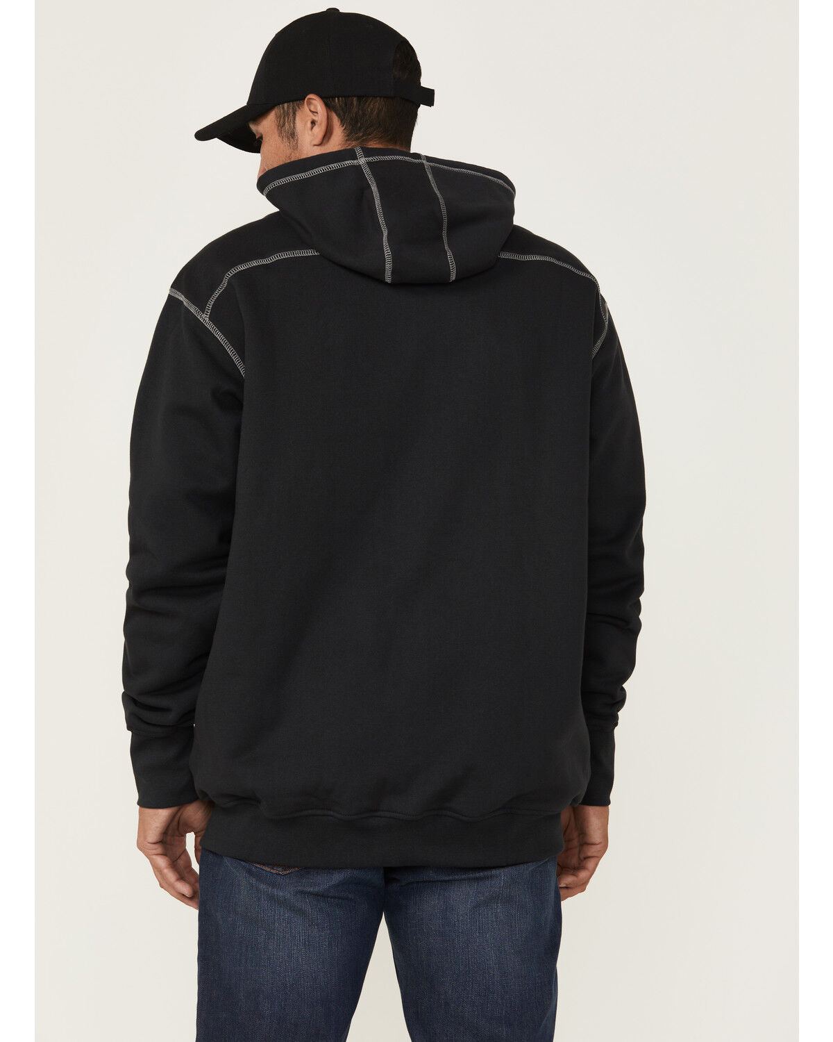 Forge Workwear Men's FR Solid Contrast Stitch Zip Hooded Jacket