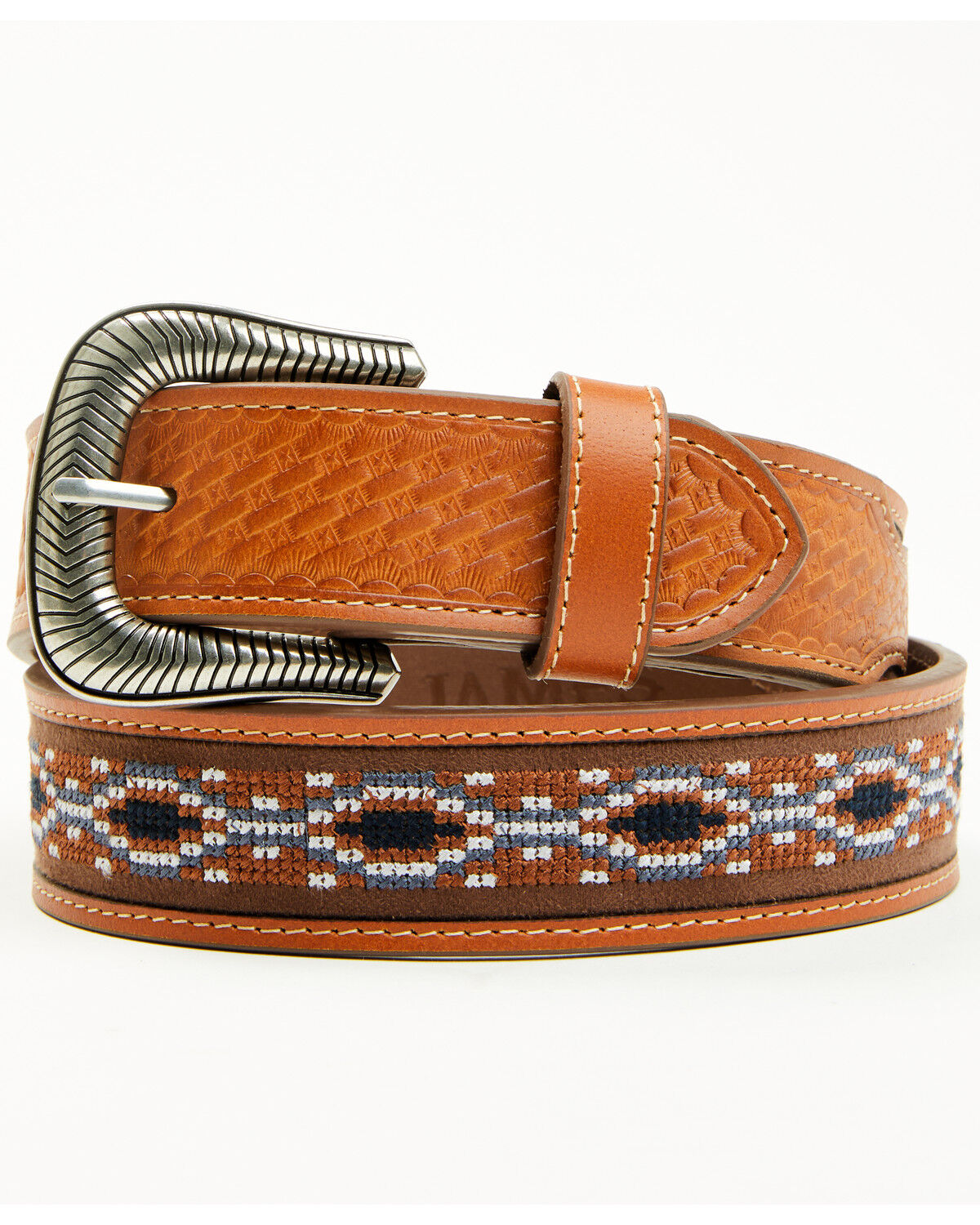Cody James Men's Chesny Cross-Stitched Western Belt - Big