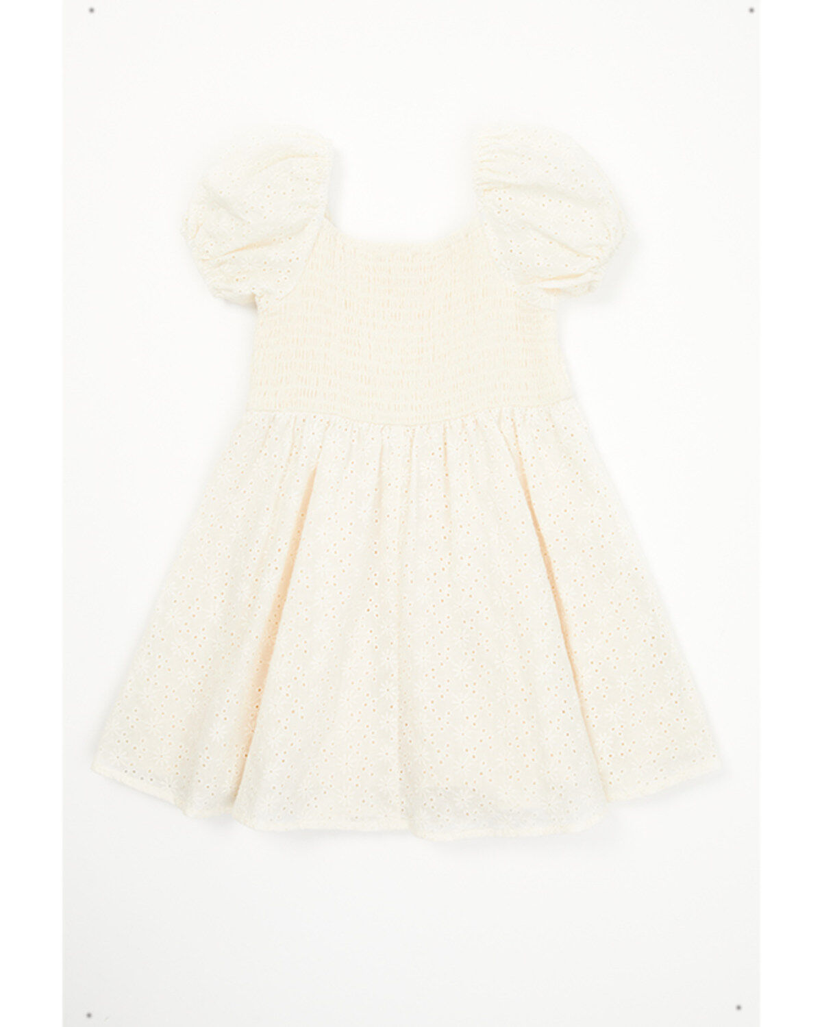 Yura Toddler Girls' Puff Eyelet Sleeve Dress