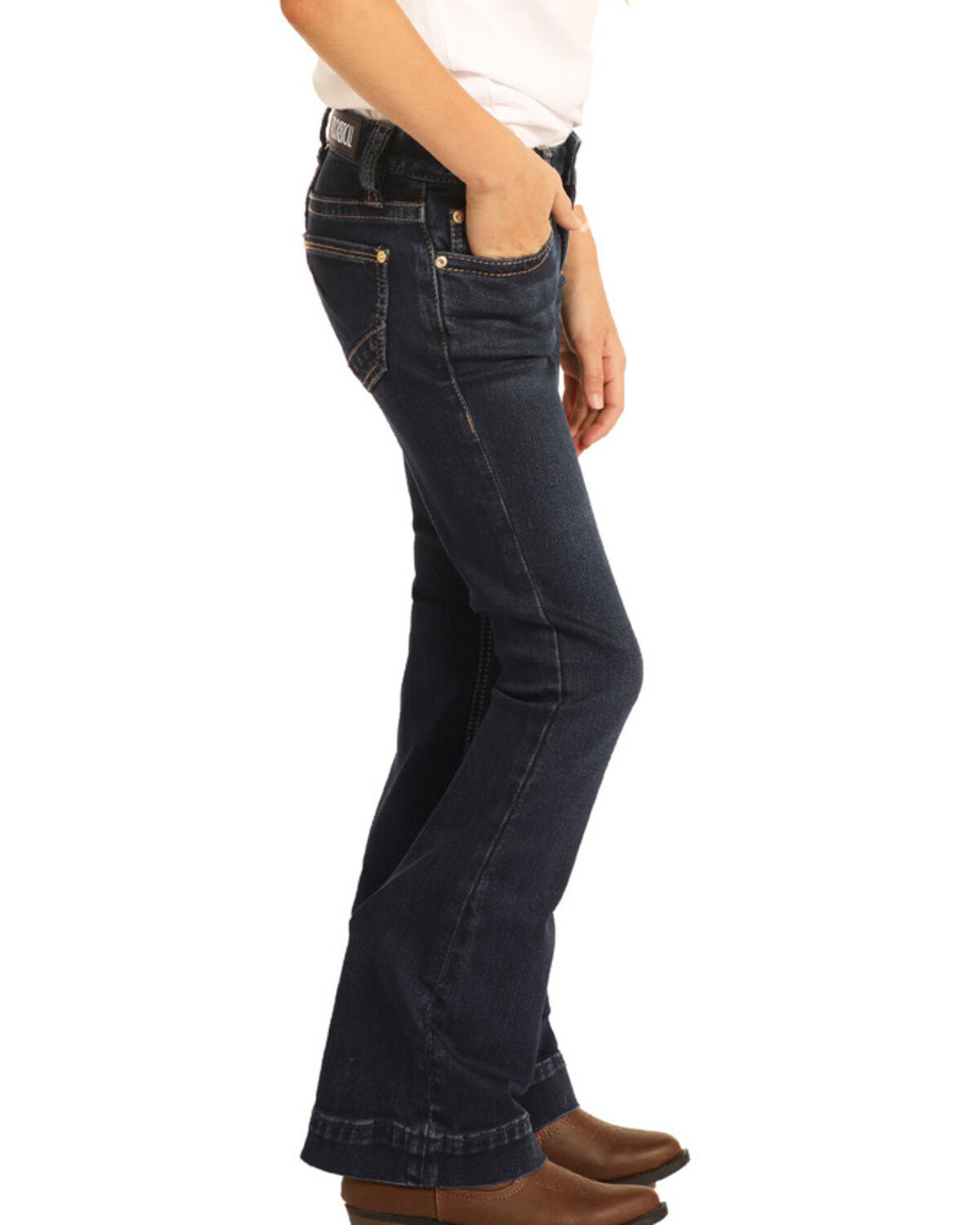 Rock & Roll Denim Girls' Dark Wash Trousers