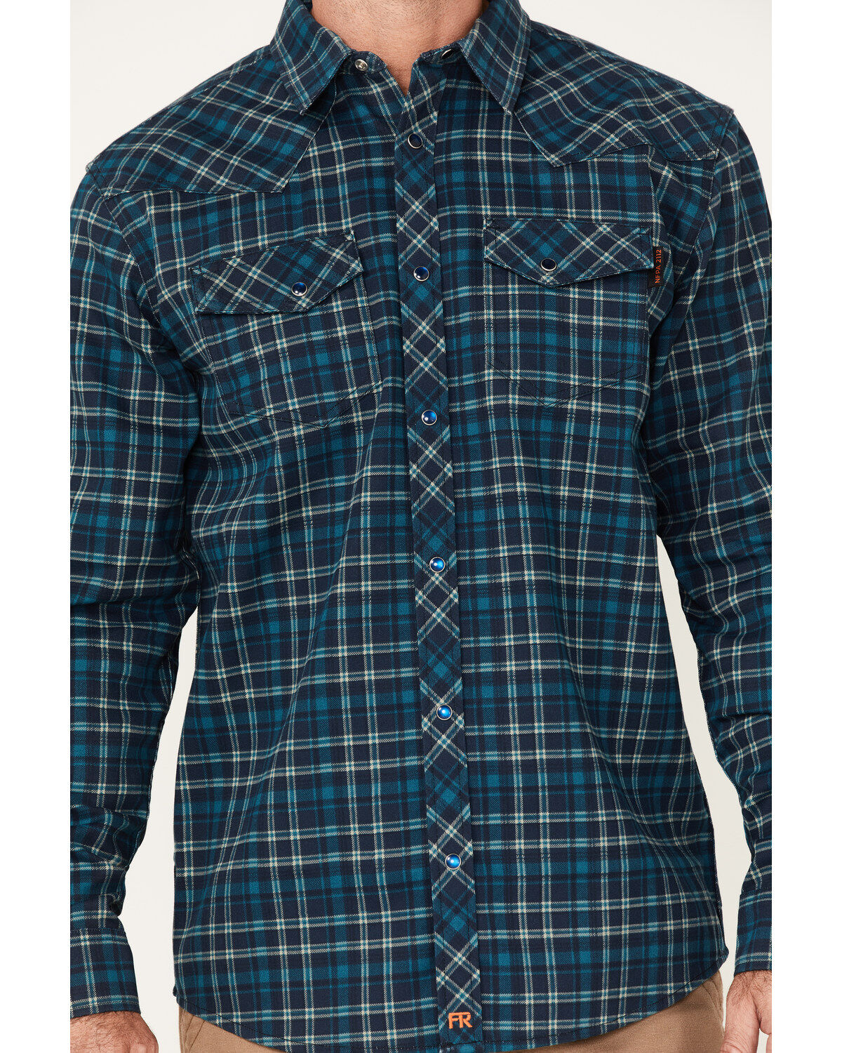 Cody James Men's FR Plaid Print Long Sleeve Snap Work Shirt