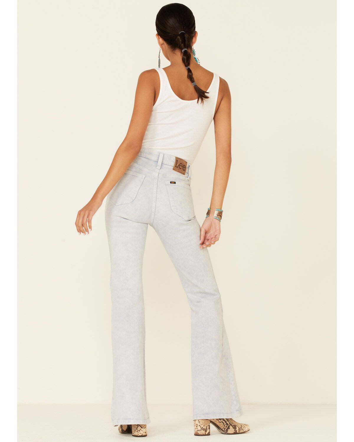 Lee Women's Acid Wash High Rise Flare Jeans