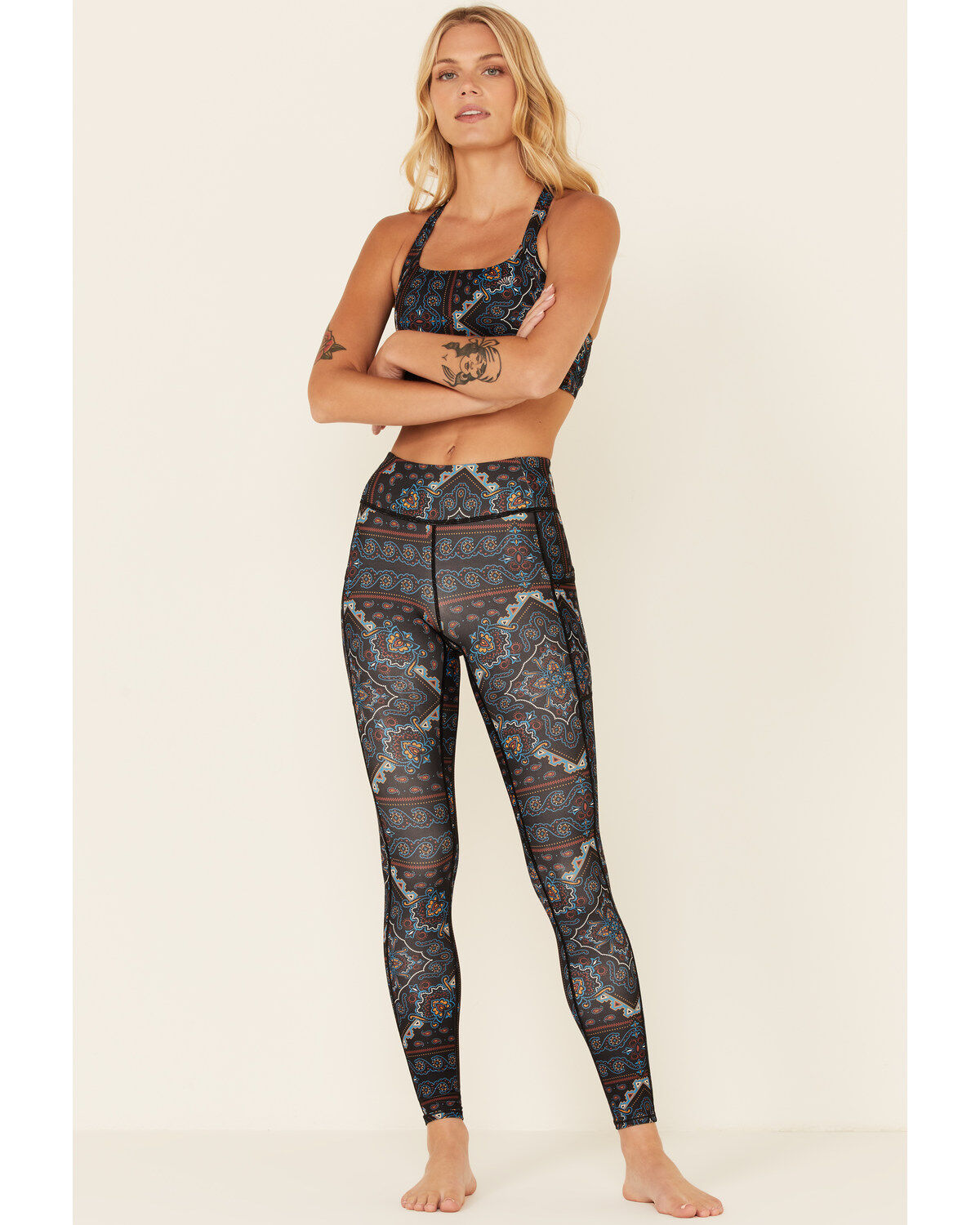 Shyanne Women's Paisley Print Riding Sports Bra
