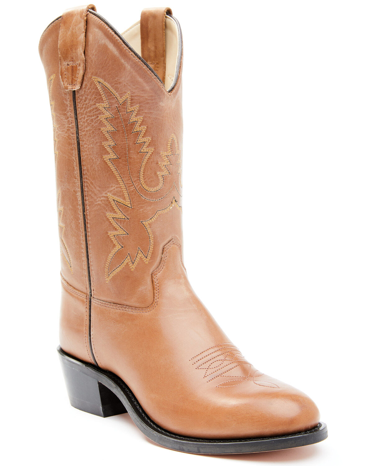 Old West Little Girls' Corona Calfskin Western Boots - Round Toe