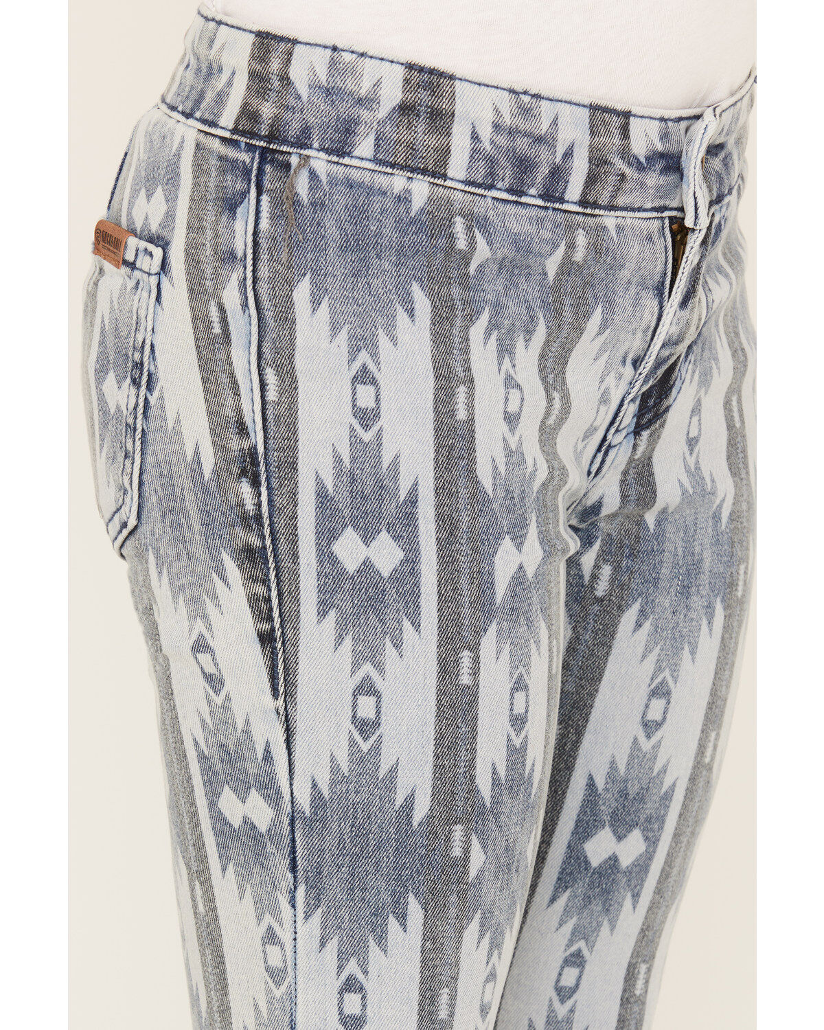 Rock & Roll Denim Girls' Southwestern Stripe Print Flare Jeans