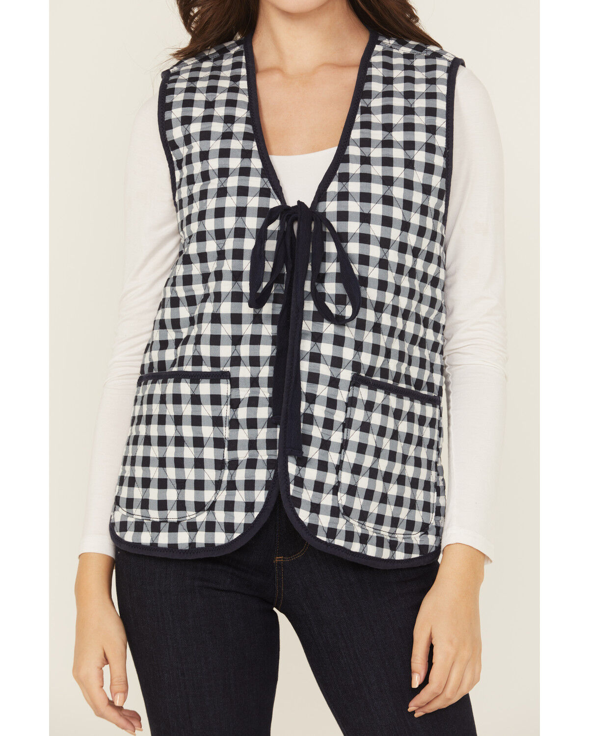 Free People Women's Claudine Gingham Tie Front Vest