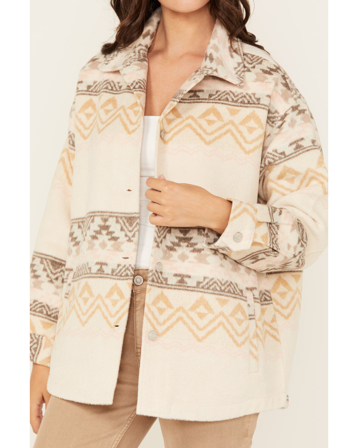 Ashley Women's Southwestern Print Button-Down Shacket