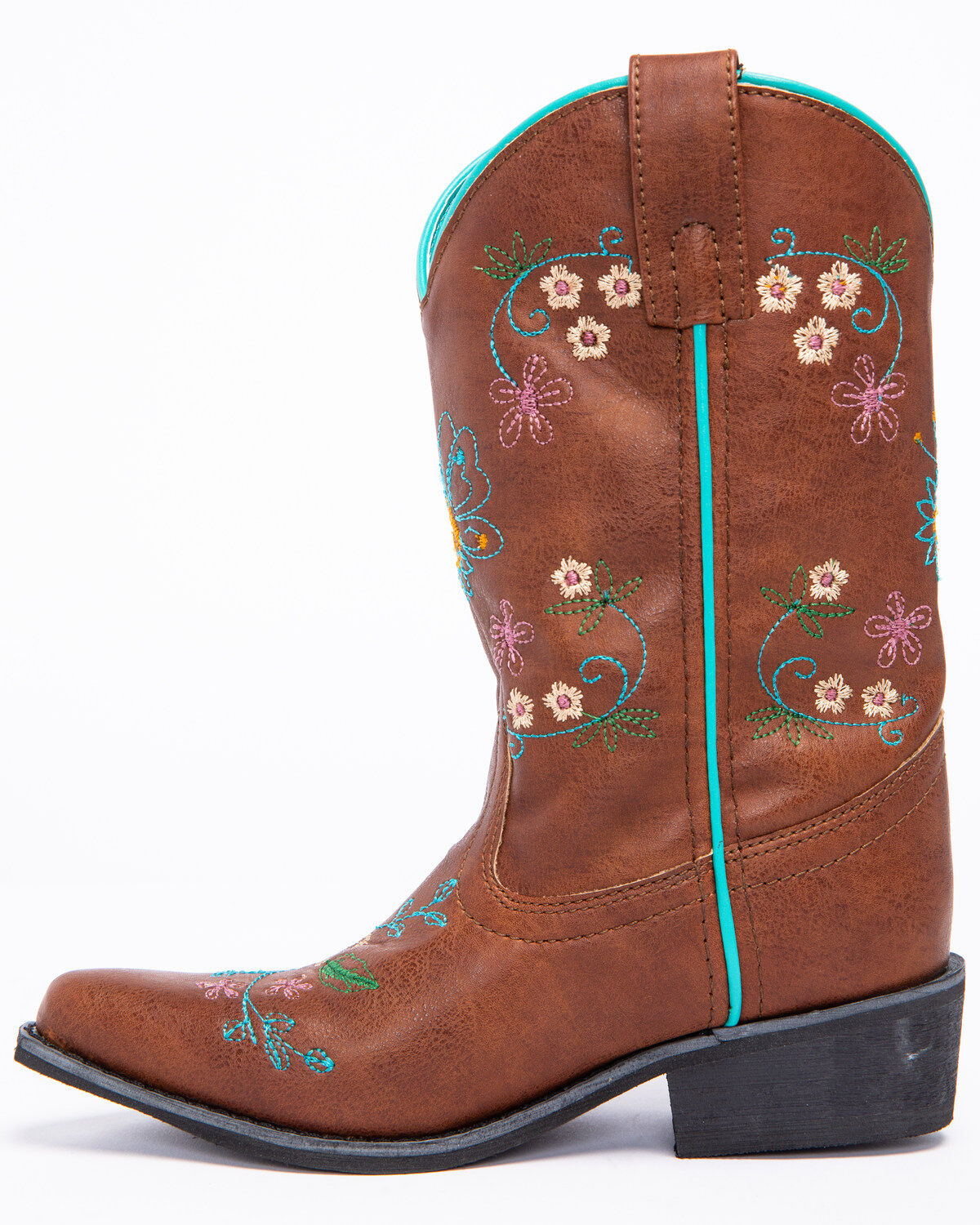 Shyanne Girls' Floral Embroidery Western Boots - Snip Toe