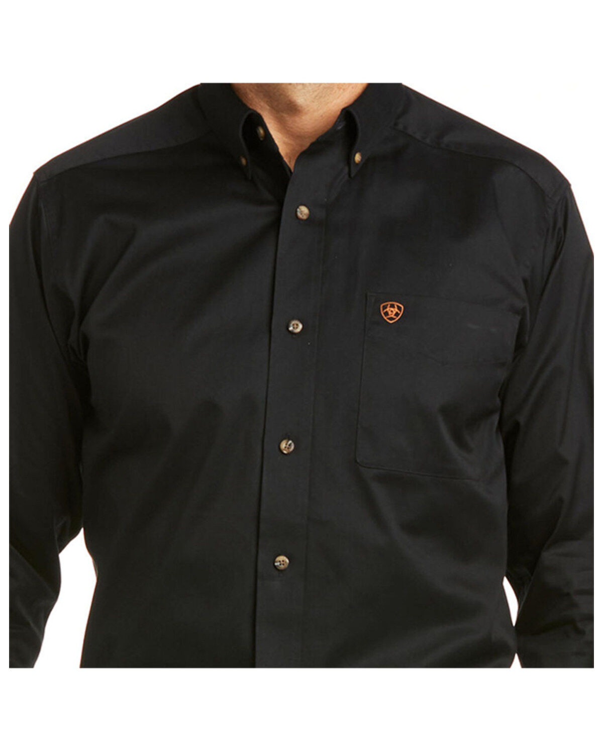 Ariat Men's Solid Twill Fitted Long Sleeve Button-Down Western Shirt