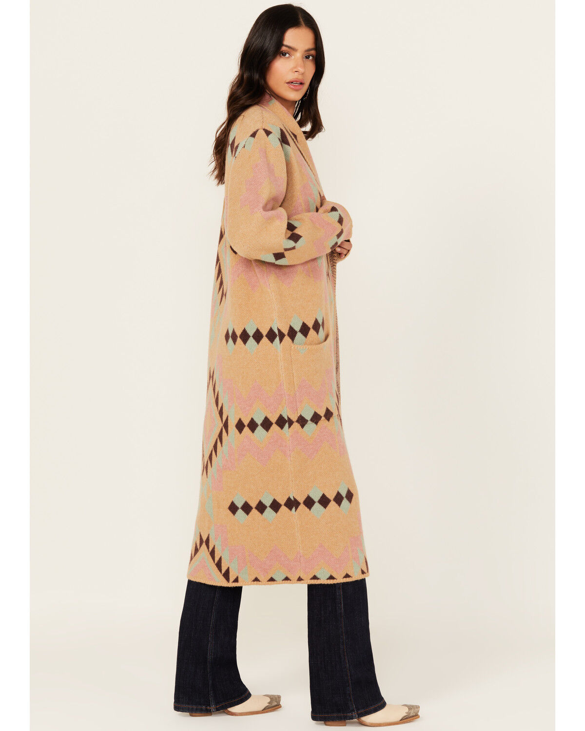 Ariat Women's Southwestern Geo Print Duster Sweater